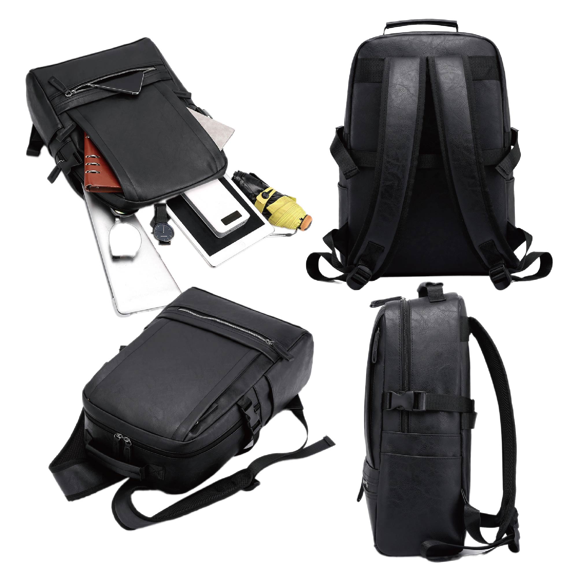 Business PU Leather Backpack 4