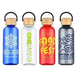 Sanzio 21 oz RPET Bottle with Bamboo Lid 3