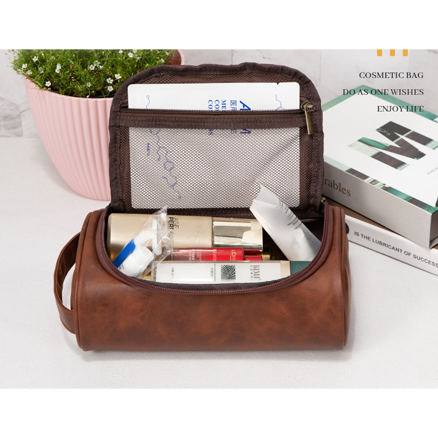 New Portable Pu Leather Makeup Bag Retro 5