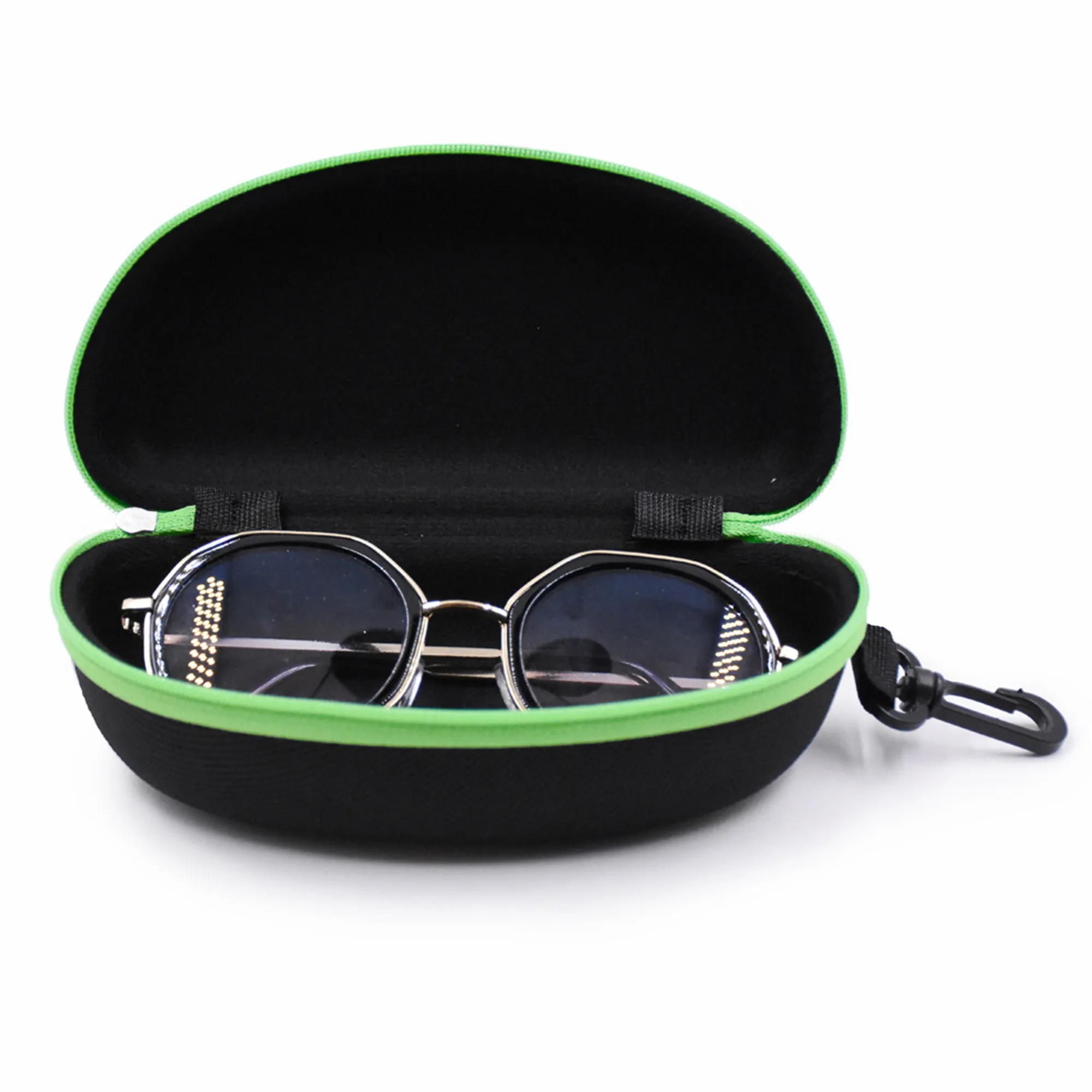 Zipper Waterproof Sunglasses Case With Clip