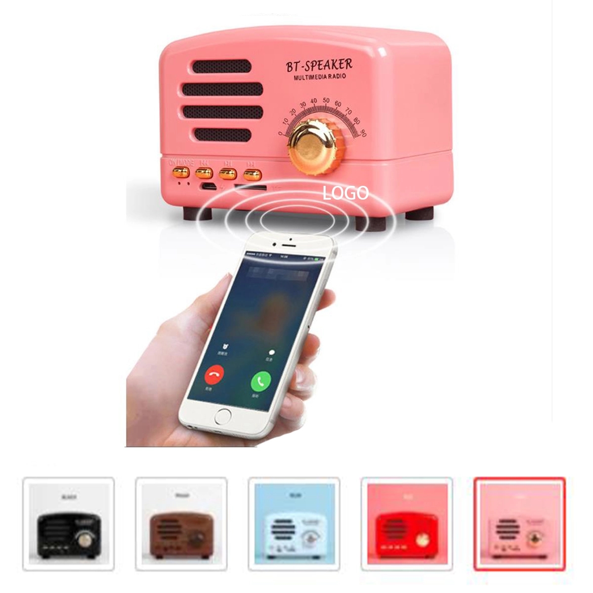 Retro Portable Bluetooth Speaker With Radio 1