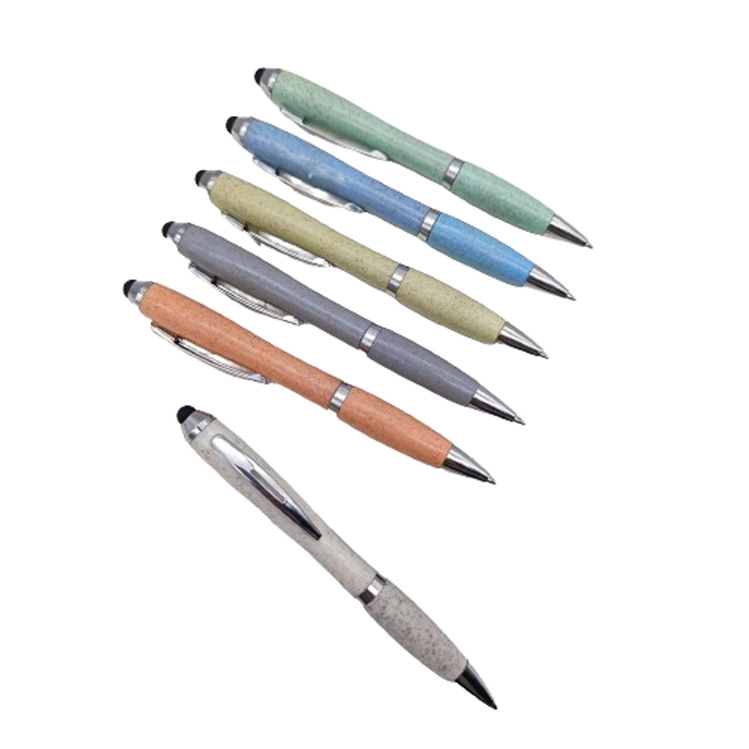 Wheat Straw Retractable Stylus Ballpoint Pen 4