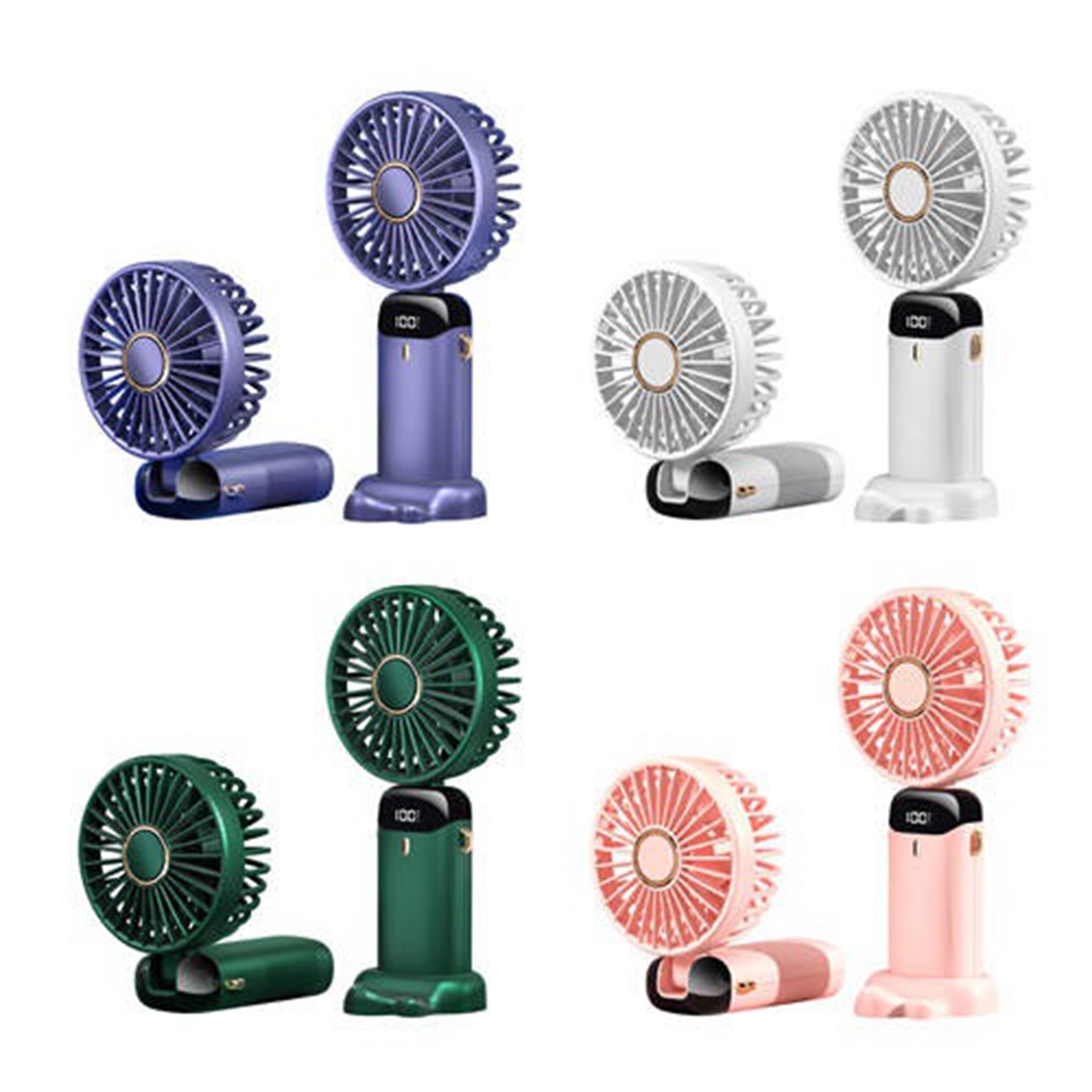 3000 mAh Digital Display Folding Handheld Fan 6