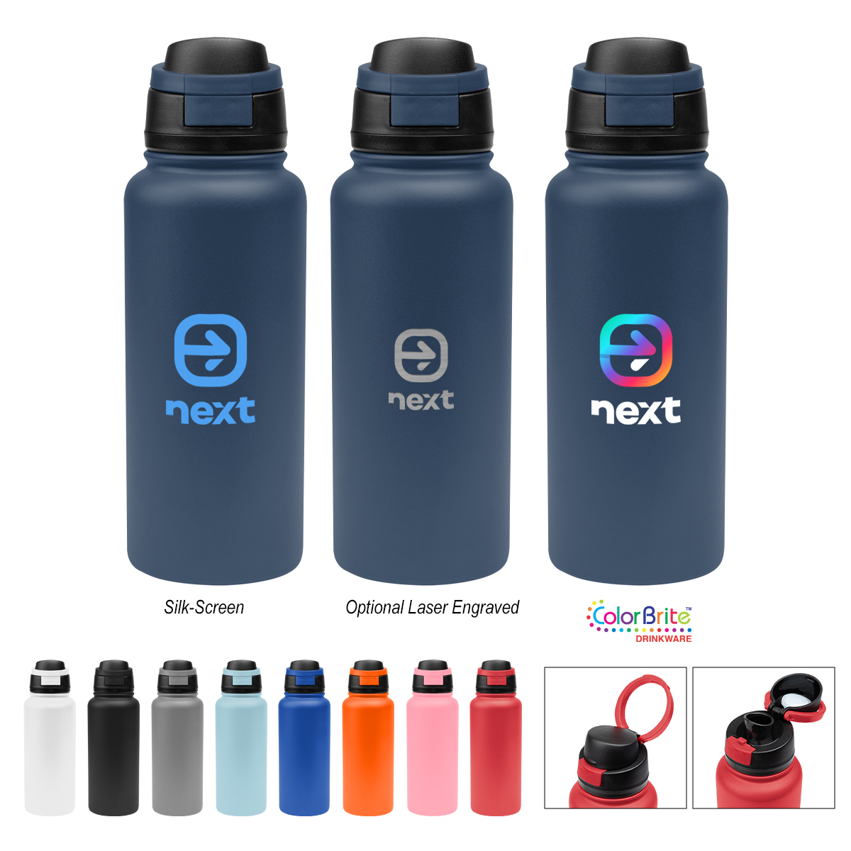 32 Oz. Pop Sip Recycled Stainless Steel Bottle 8