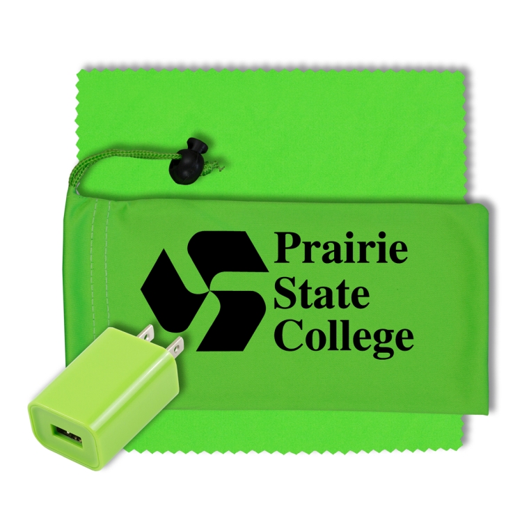 "Montana" Mobile Tech Wall Charger Kit in Microfiber Cinch Pouch 11