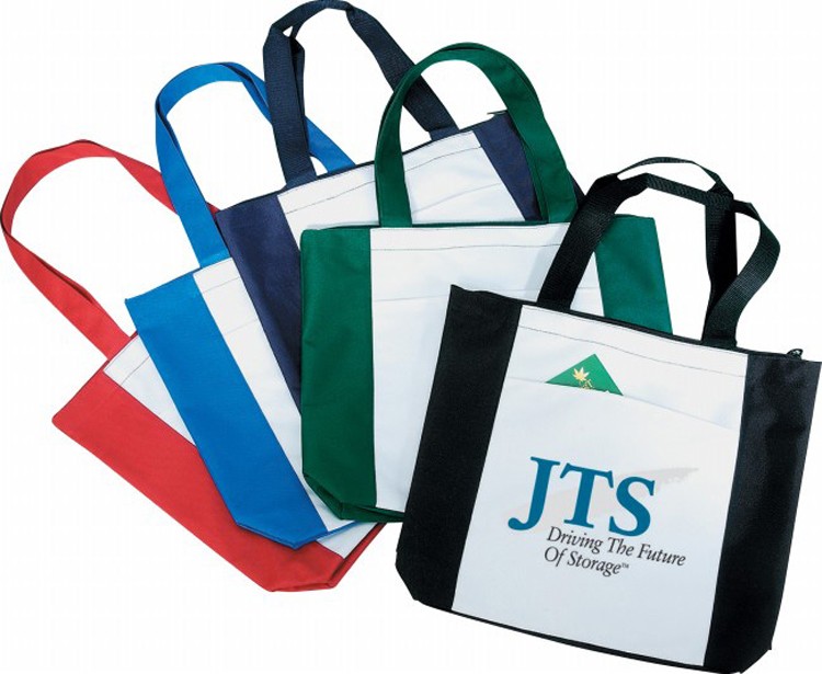 Poly Zippered Tote Bag, custom tote bag with logo imprint 4