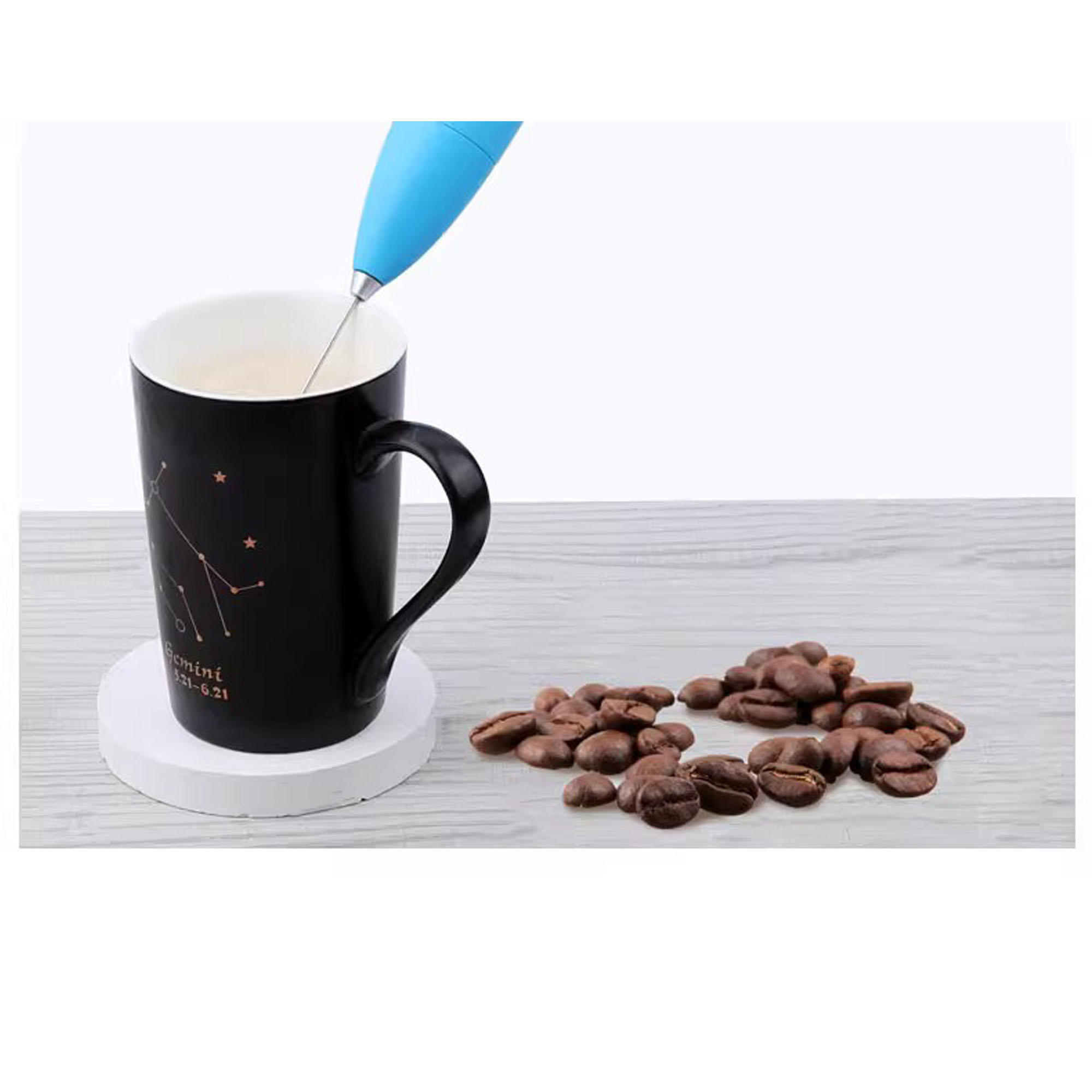 Powerful Milk Frother Stainless Steel Drink Mixer with Stand 2