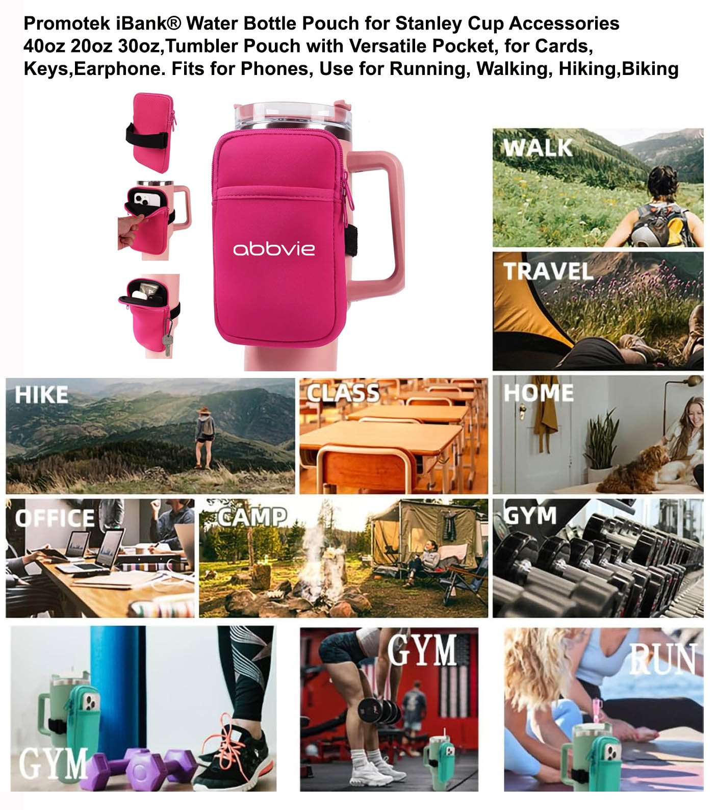 iBank ® Carrier Pouch for Stanley Cup Water Bottle 1