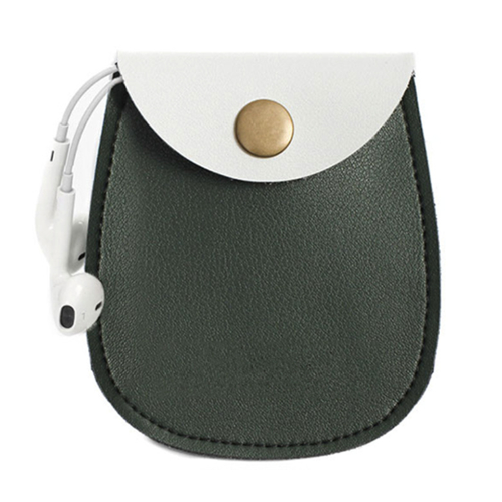 Leather Ear Bud Pouch Coin Change Bag 5