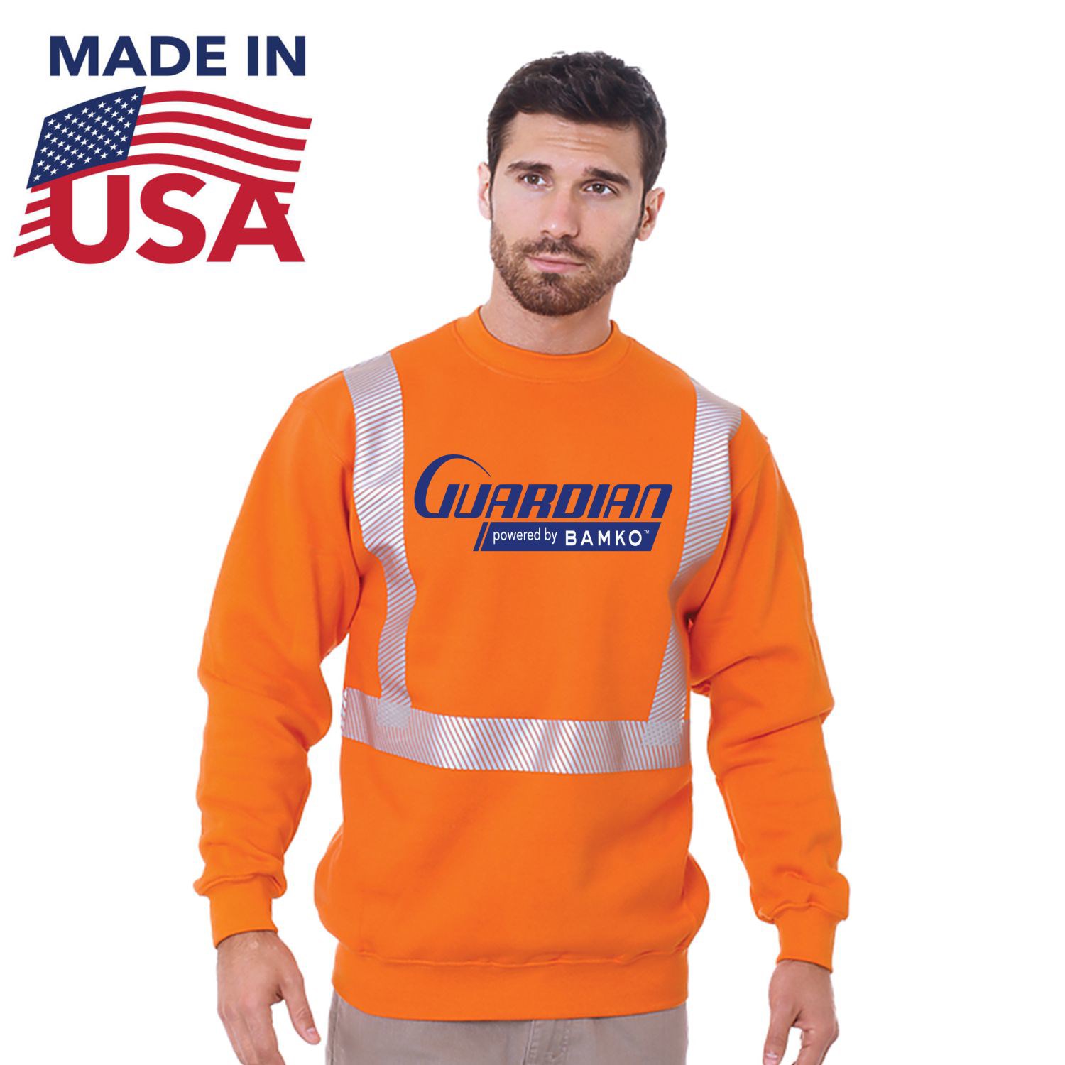 Class 2 USA-Made Pre-Shrunk Segmented Safety Sweatshirt 1