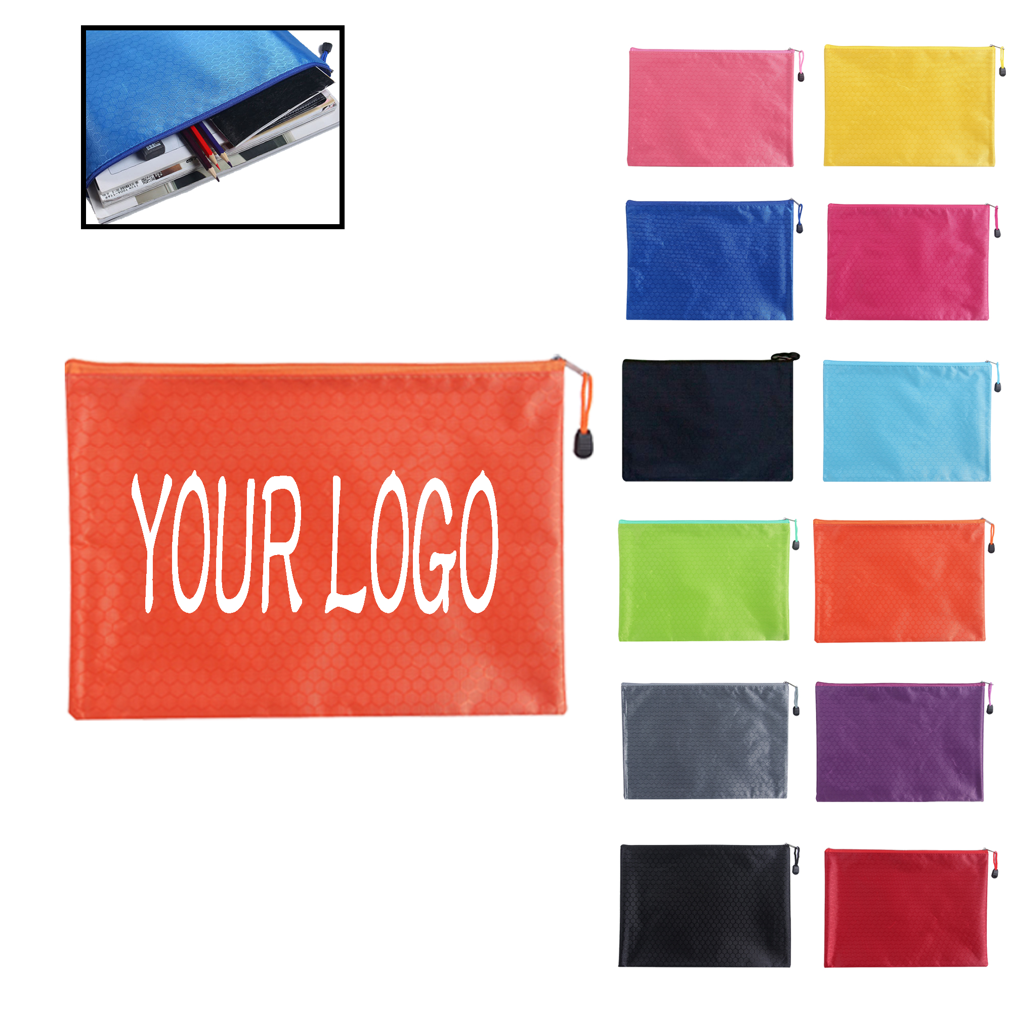 MOQ 30 PCS Zippered File Bag 2