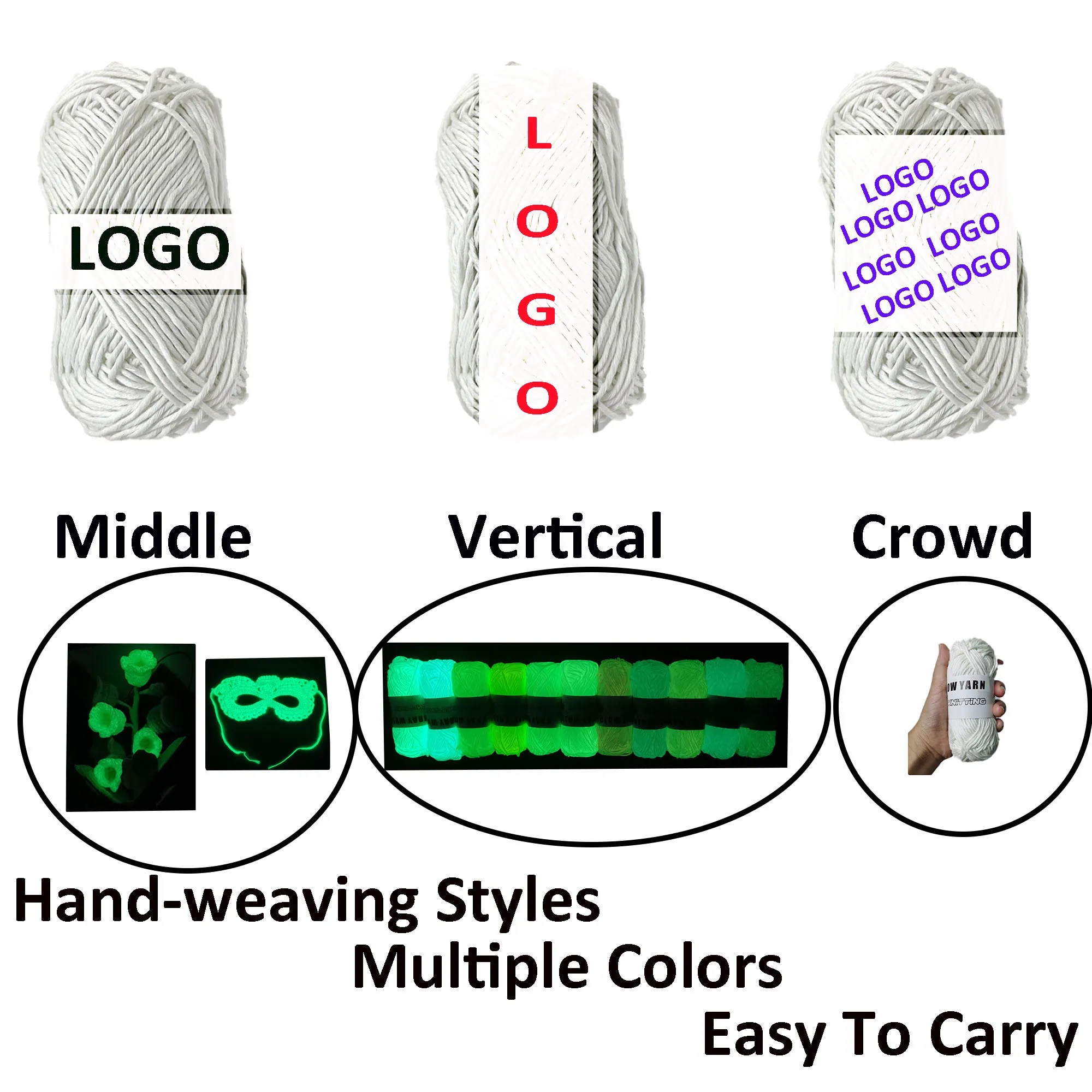 Full Color Glow In The Dark Yarn Thread Wool 4