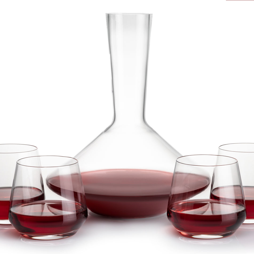 Tucson Carafe & Stemless Wine Set 6