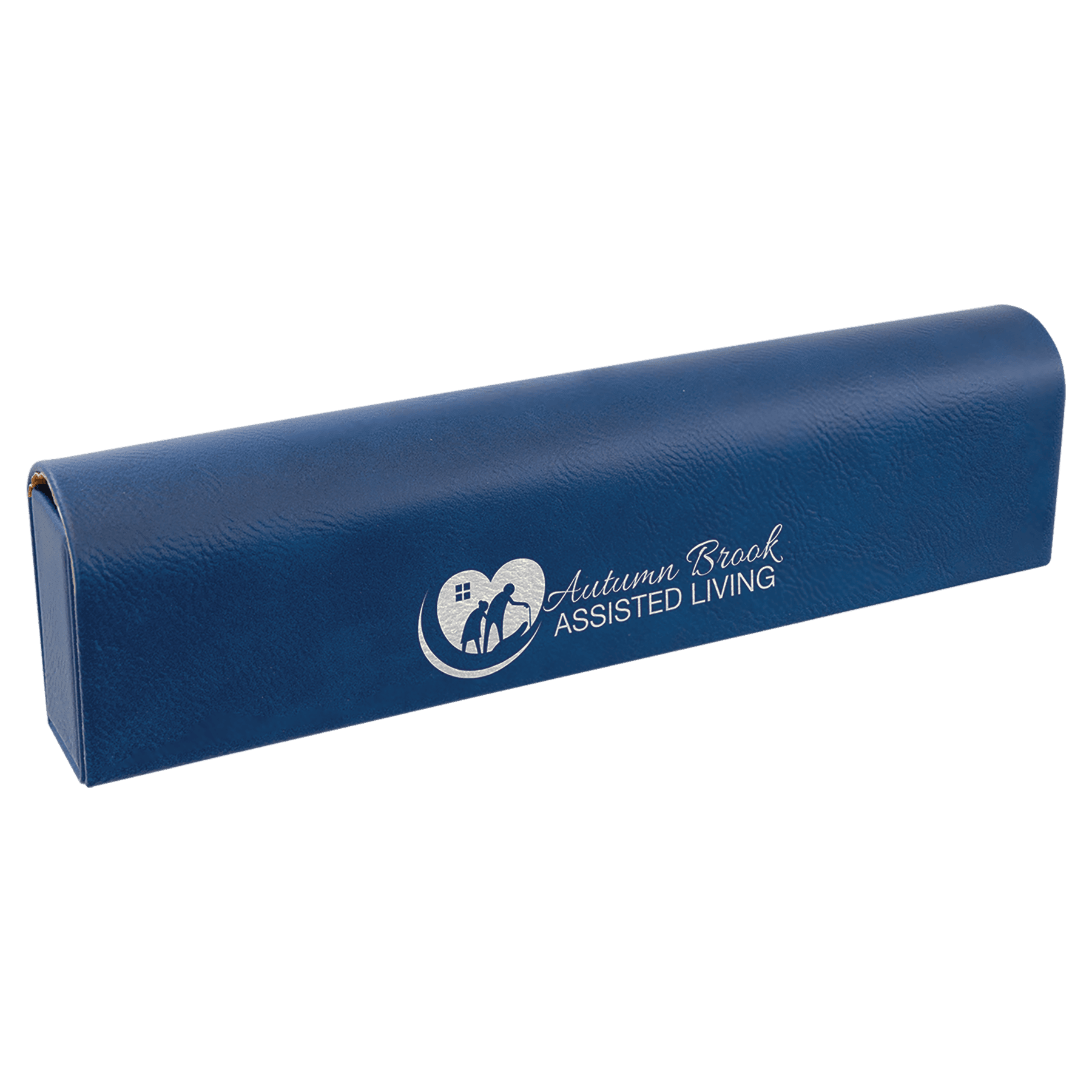 9 3/4" x 2 1/2" Blue/Silver Leatherette Pill Box 2