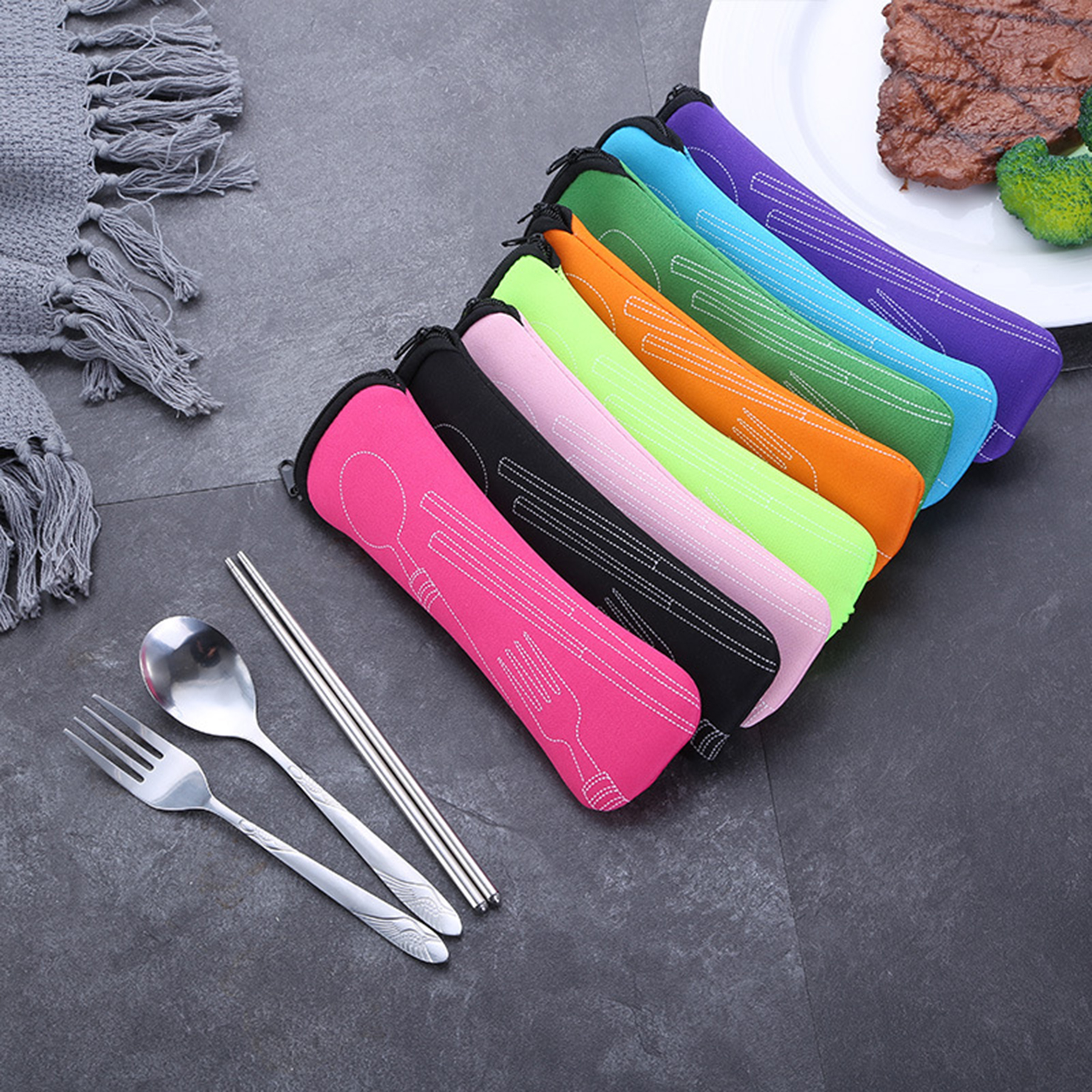 Tableware With Carrying Case 3 Pcs 3