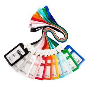 Slide Open Plastic Portrait Lanyard Card Holder 21