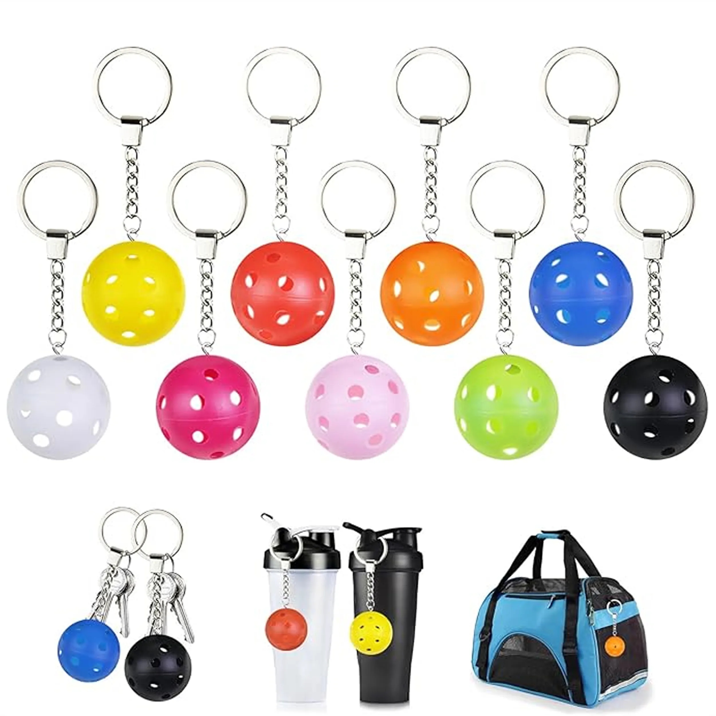Pickleball Keychain with Perforated Design 4
