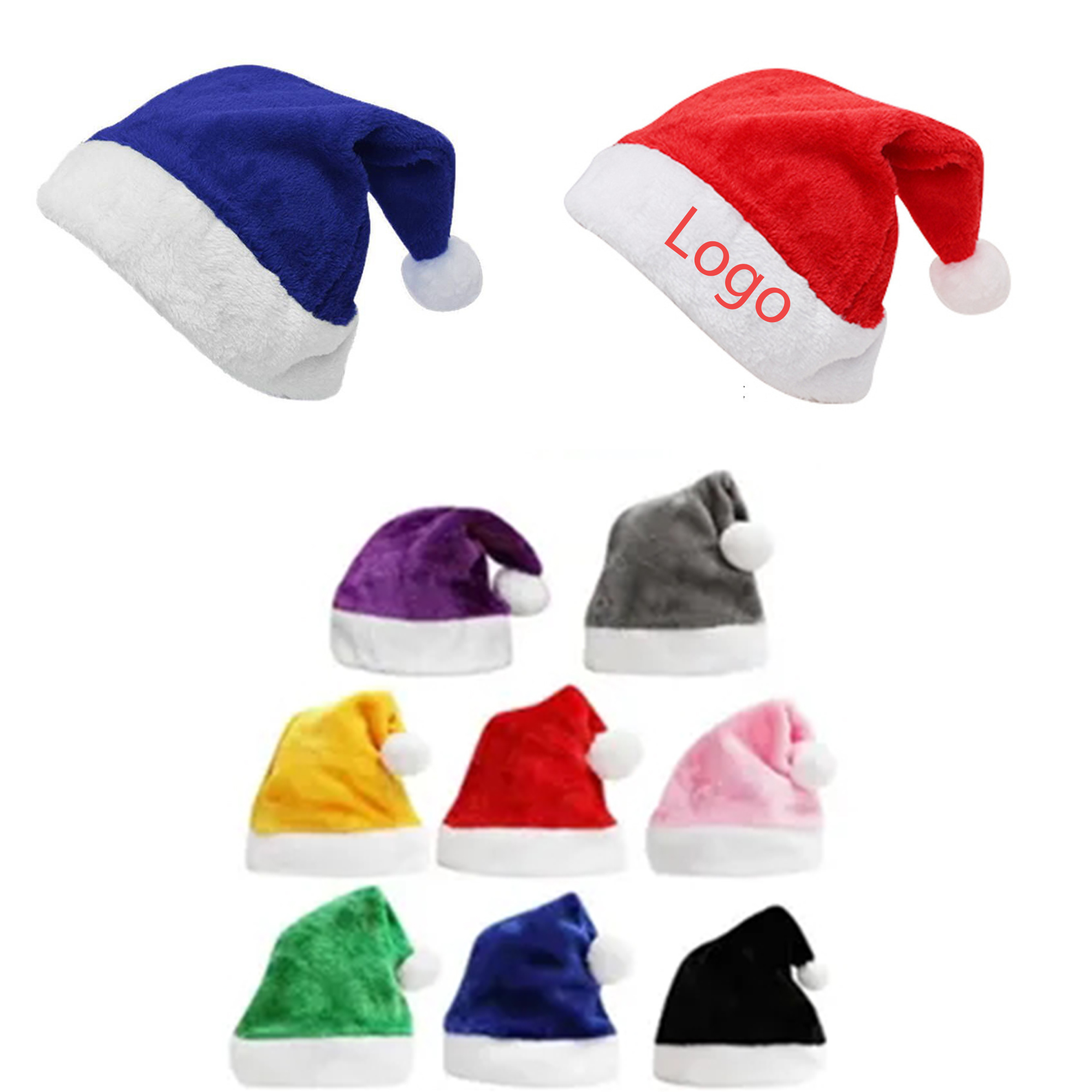 Holiday Christmas Bannie Soft Plush Santa Hat 3
