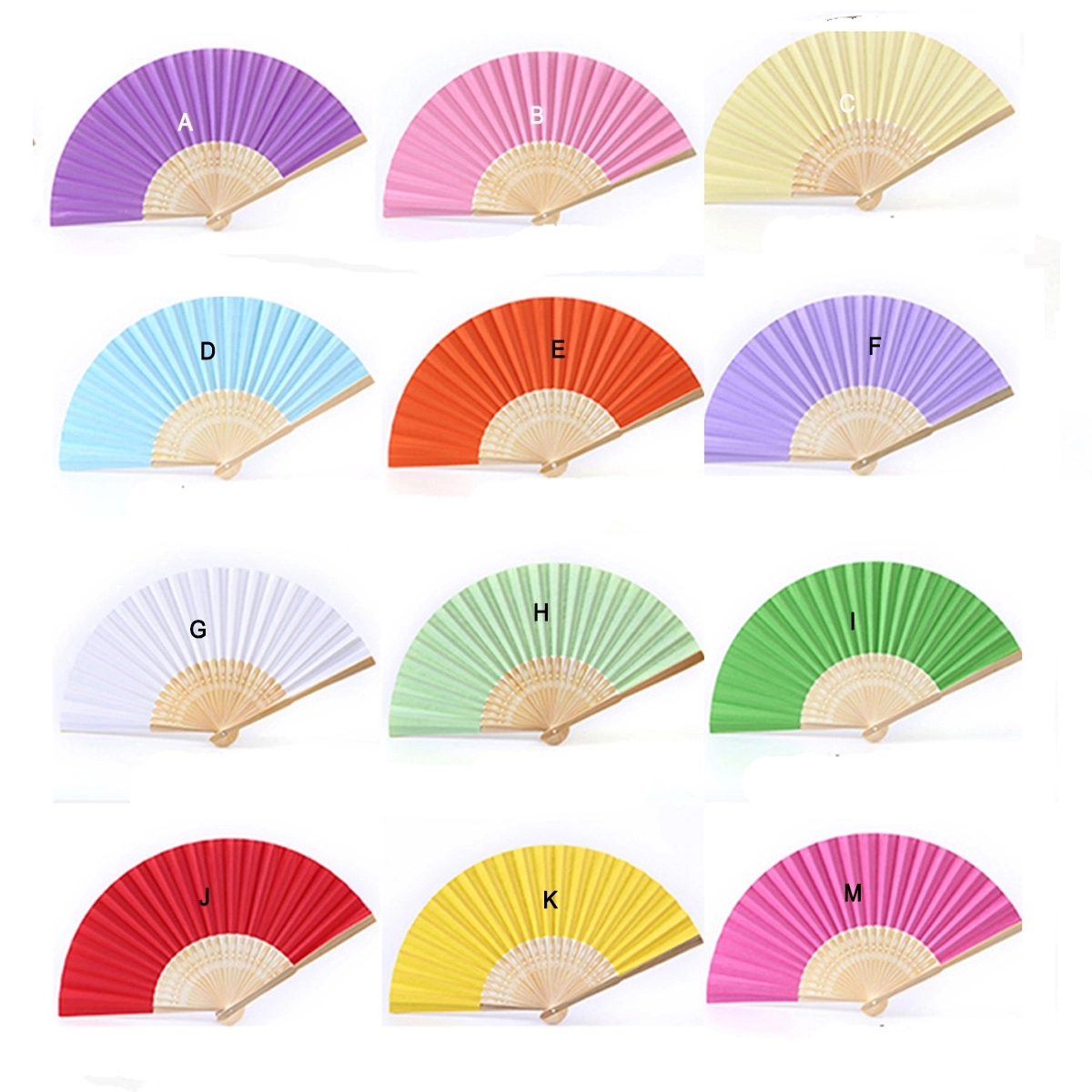 Foldable Chinese Paper Bamboo Hand Held Fan 2