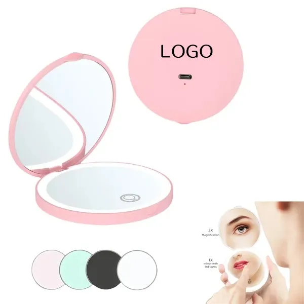 LED Pocket Mirror with Magnification & USB Cable 10