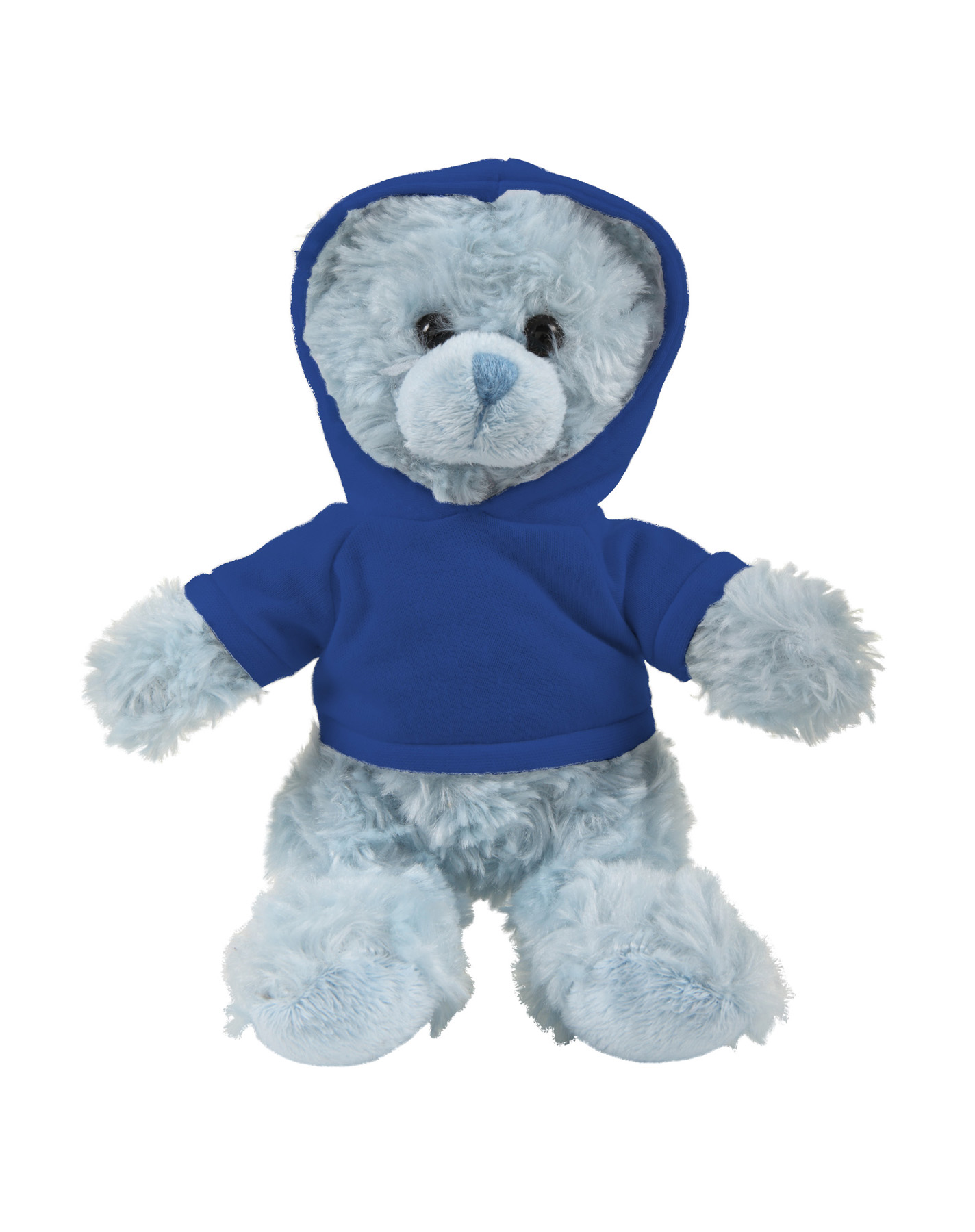 soft plush Blue Curly Sitting Bear with hoodie 8