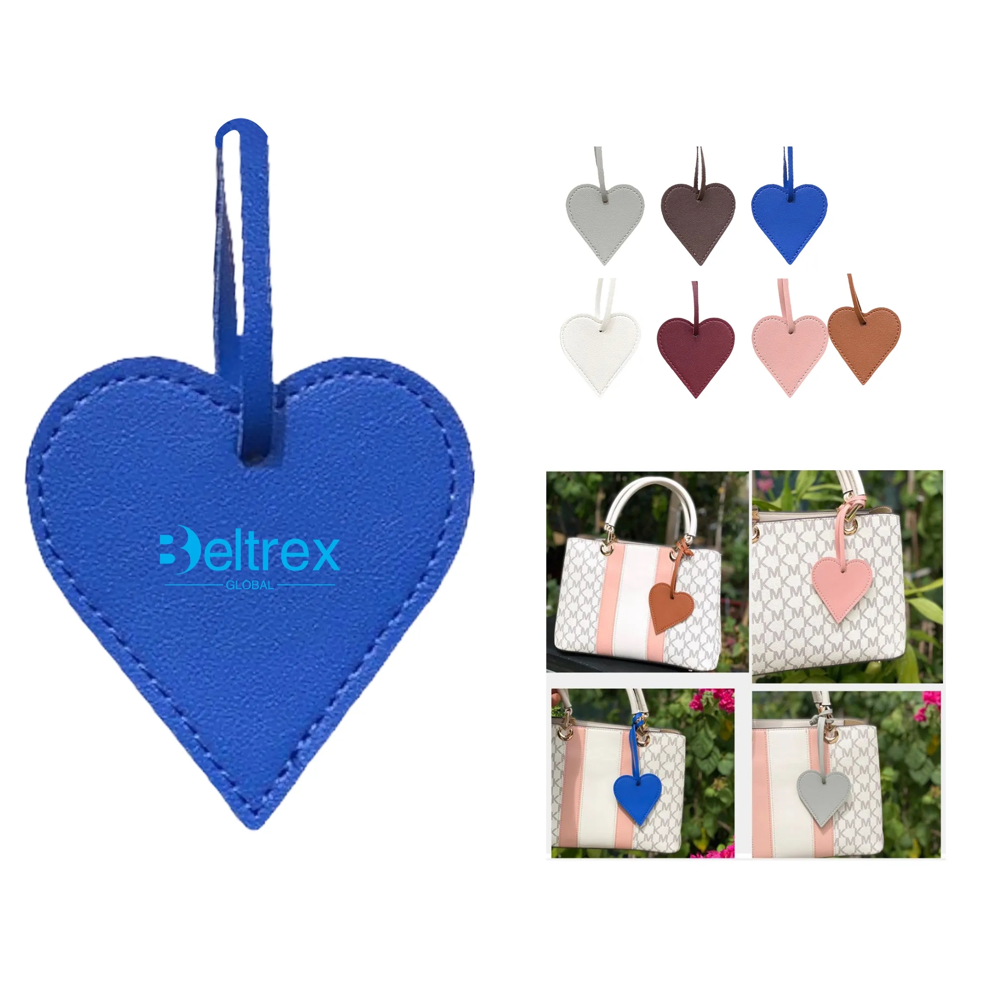 PU Leather Heart Keychain Lightweight Compact Build 8