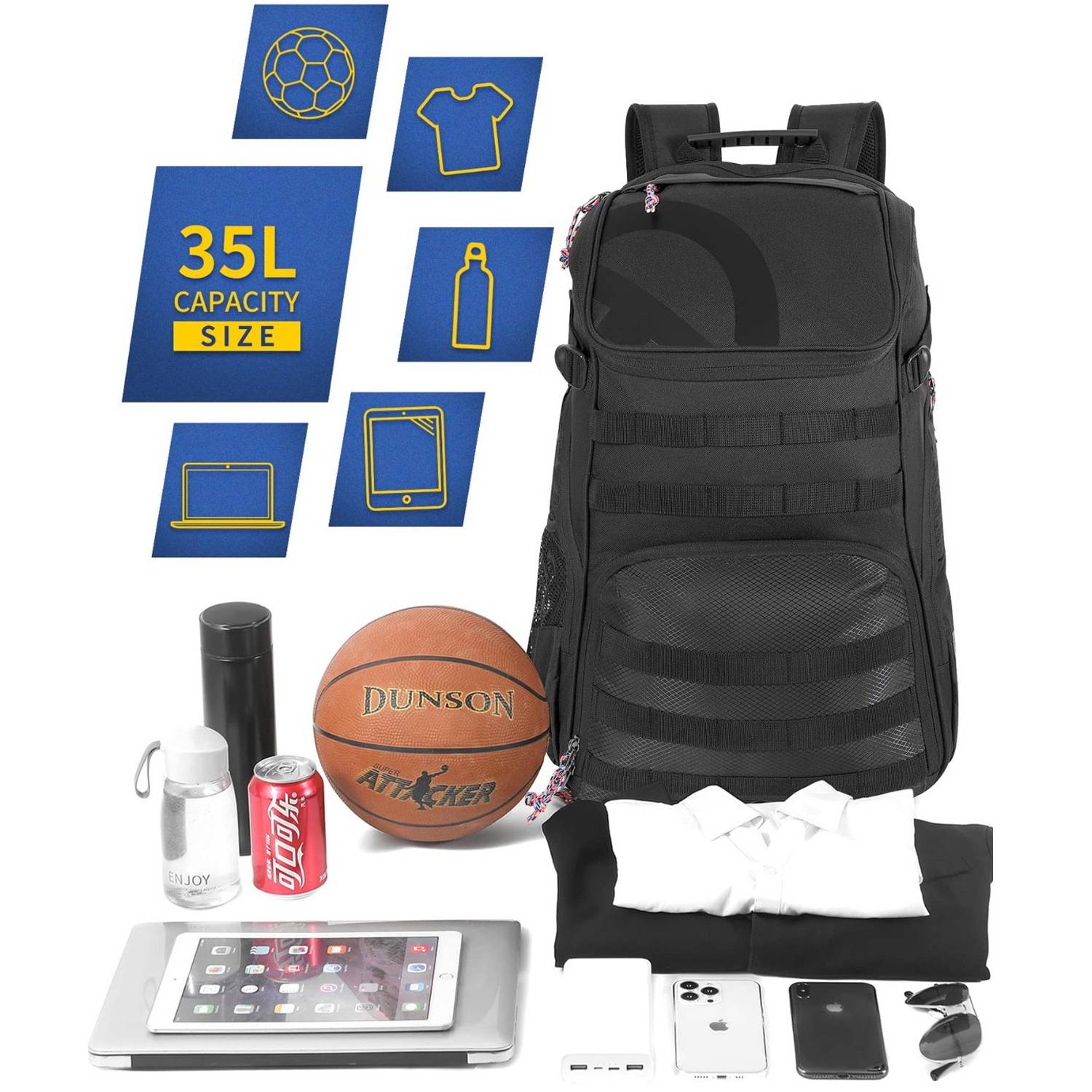 Oxford Basketball Backpack w/ Ball Compartment 4
