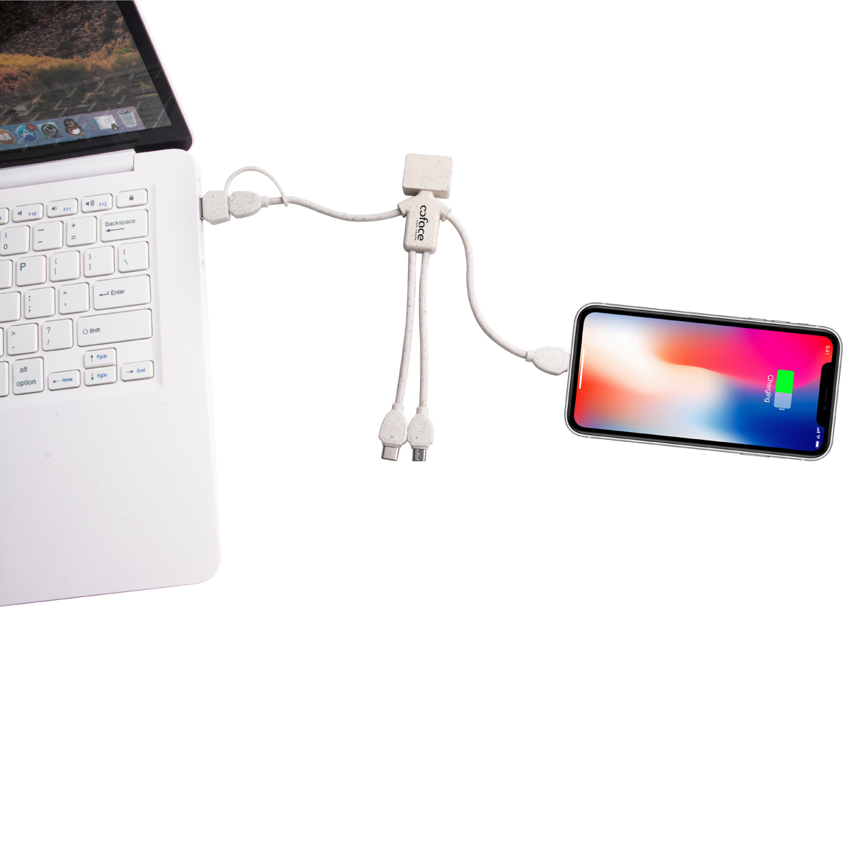 Eco Friendly Biodegradable Wheat Straw Charging Cable with Type C, Lightning and Micro USB Connector 4