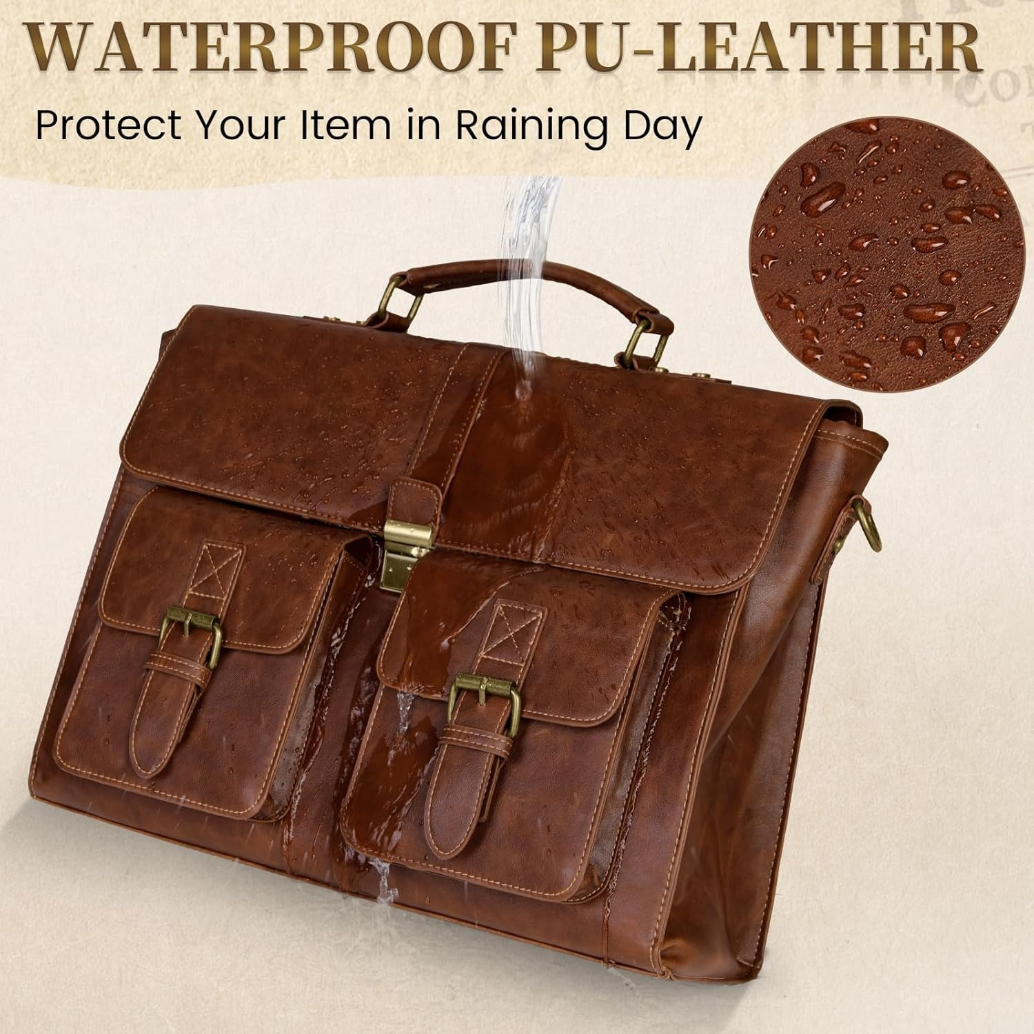 PU Leather Laptop Bag Briefcase 5