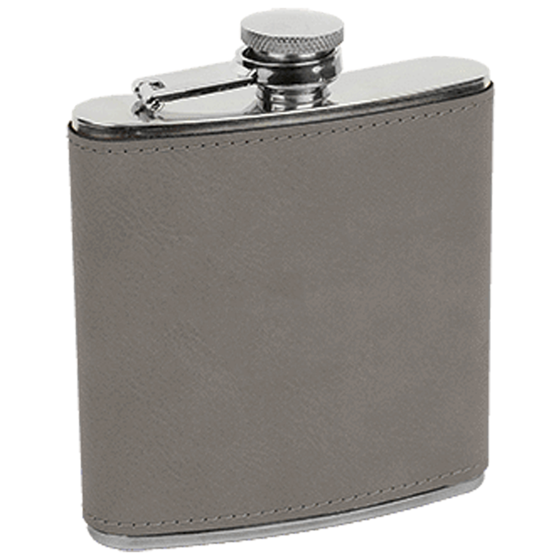 Gray Leatherette Stainless Steel Flask 3