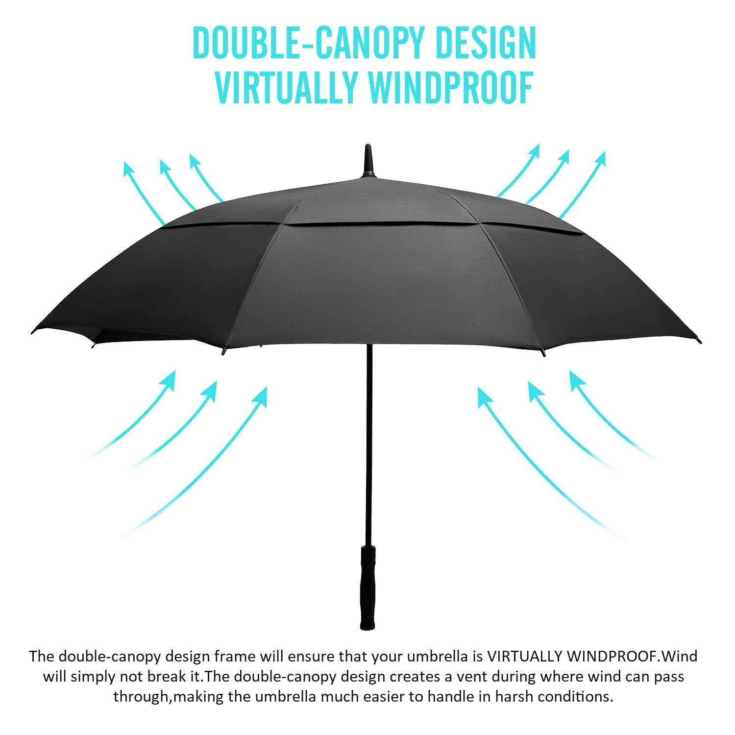8 Rib Durable Golf Windproof Umbrella 4