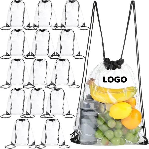 Huge Clear Drawstring Pouches with Transparent Storage Bags 4