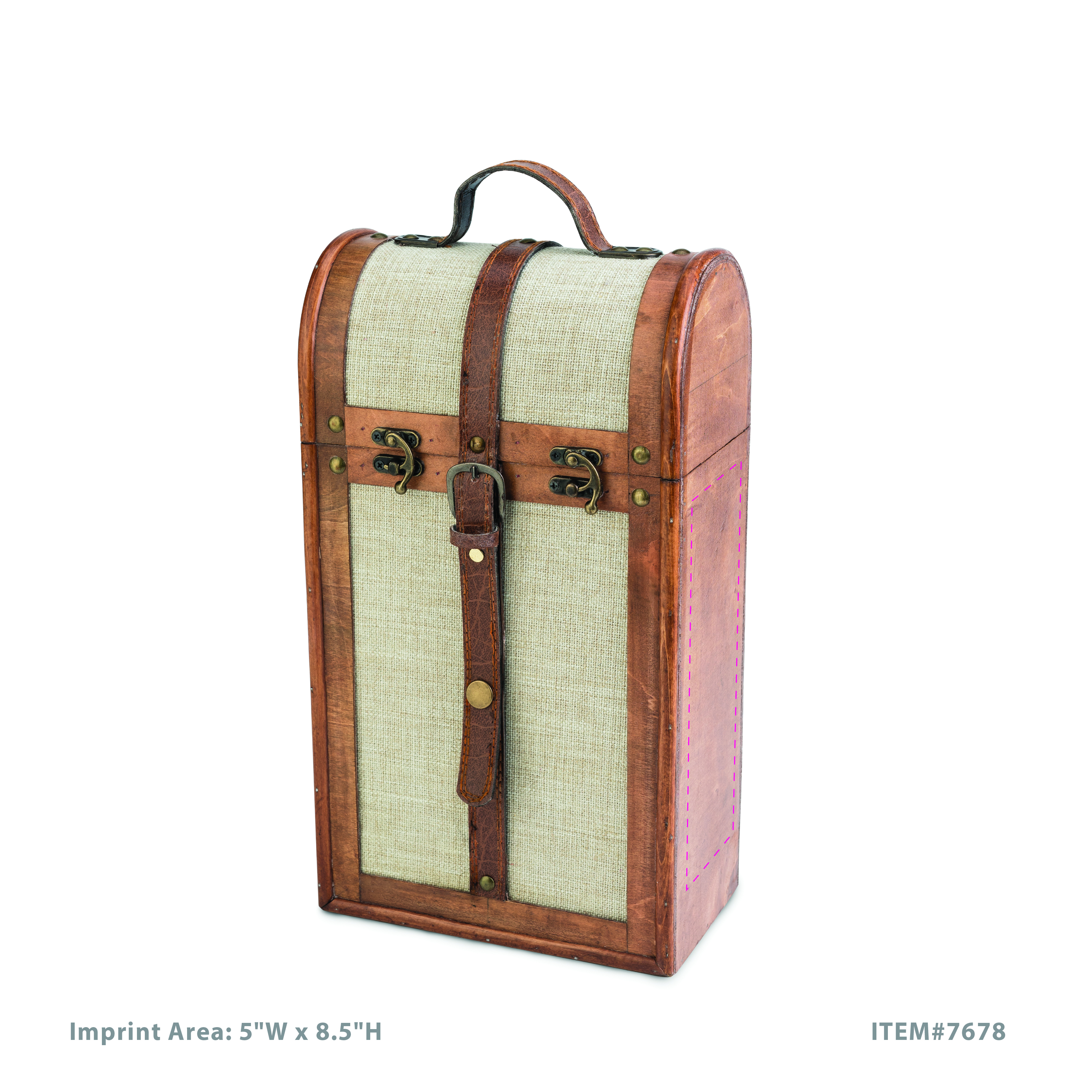 Twine Living® 2-Bottle Vintage Trunk Wine Box 5