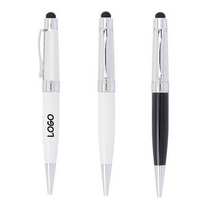 Elegant Wave Twisted Metal Pen With Stylus 16