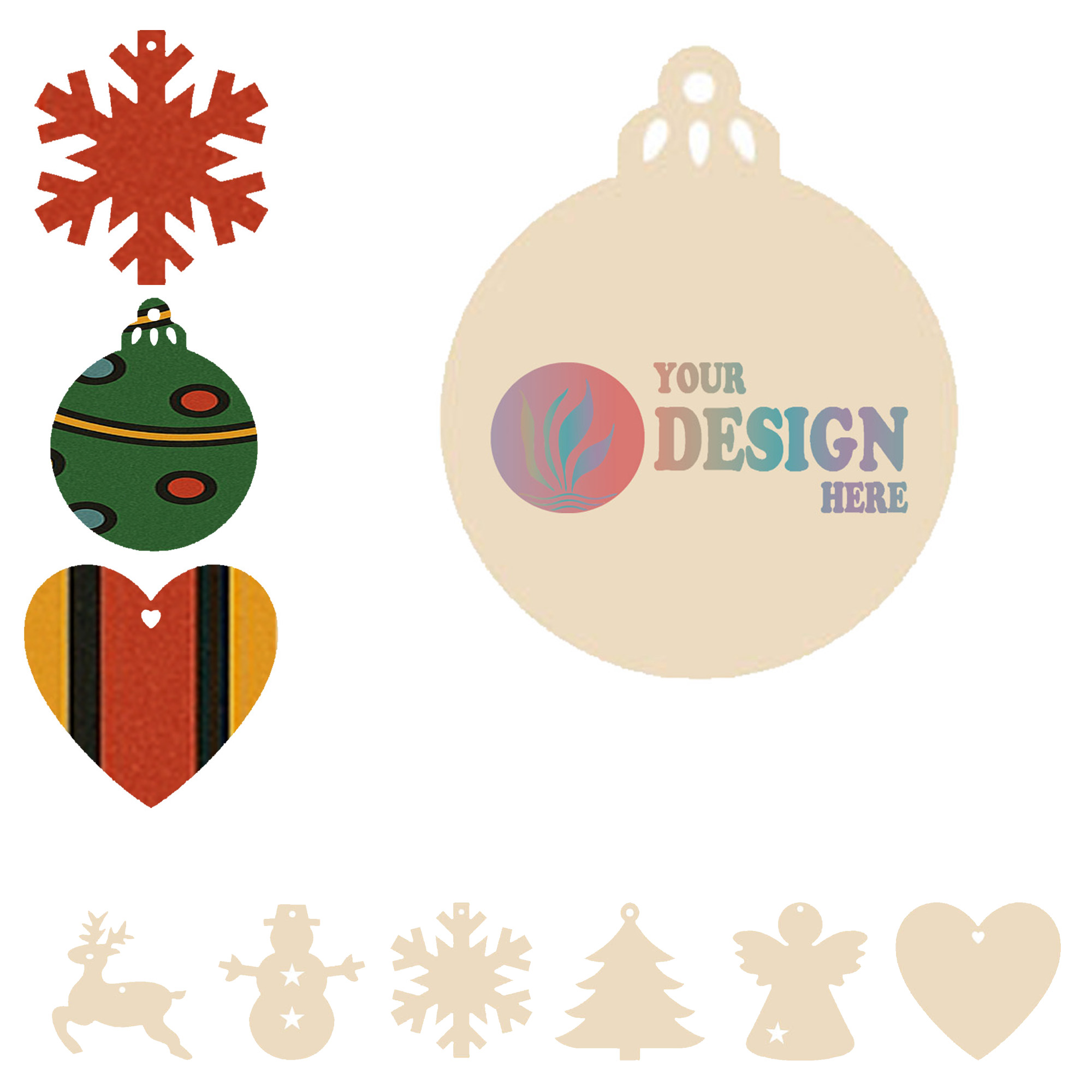 Customizable Wood Christmas Ornament 2