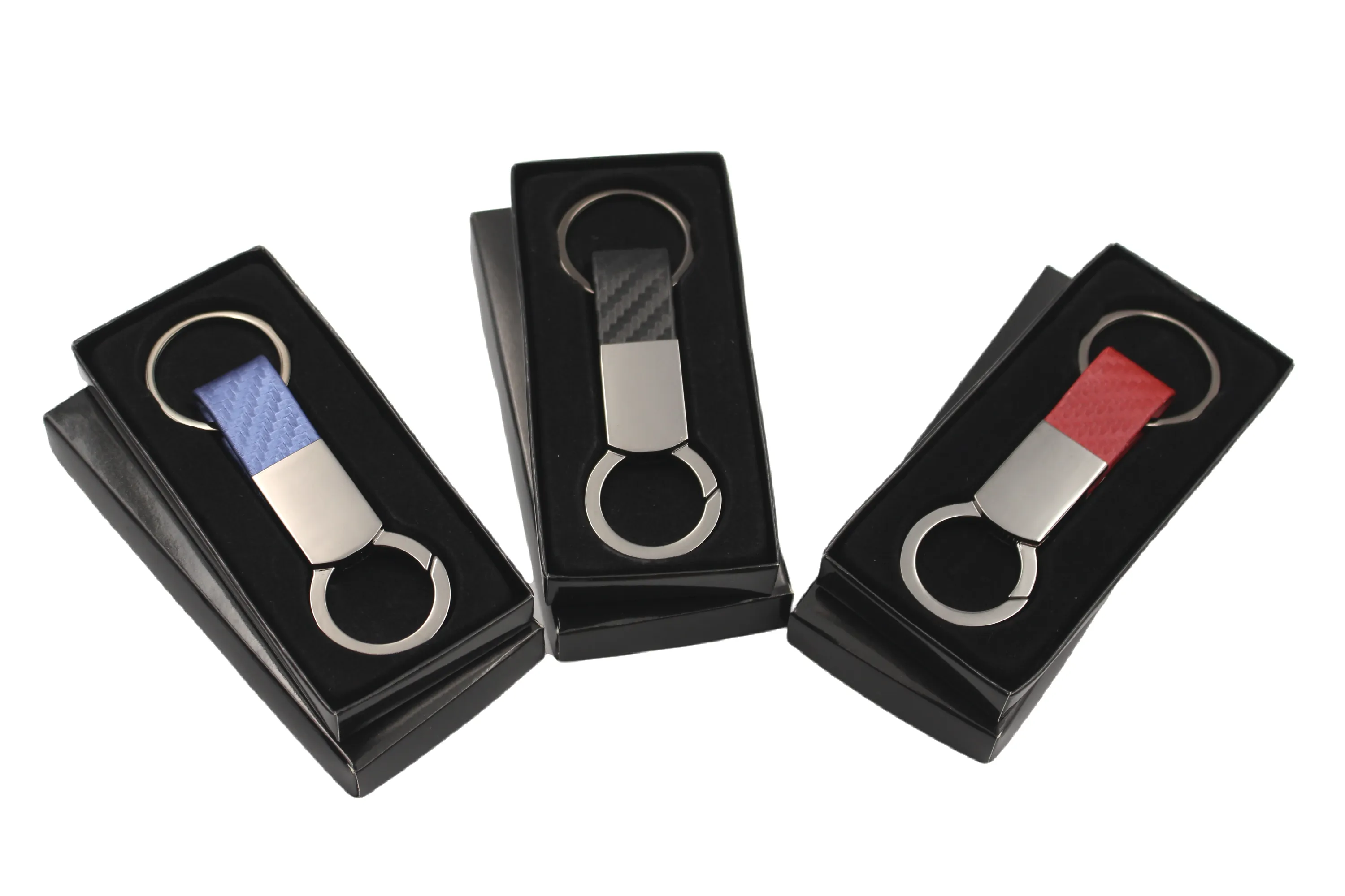 Gunmetal Faux Fiber Leather Clip-On Key Chain 9