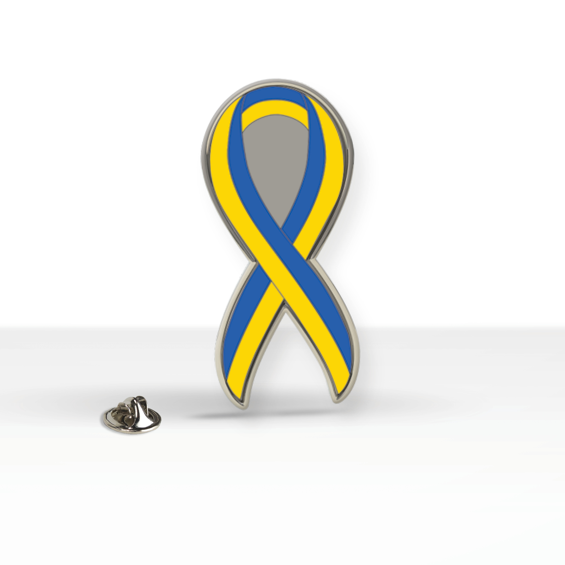 Support Ukraine Express Lapel Pin (1.25 x 0.5 inAwareness Ribbon) 1