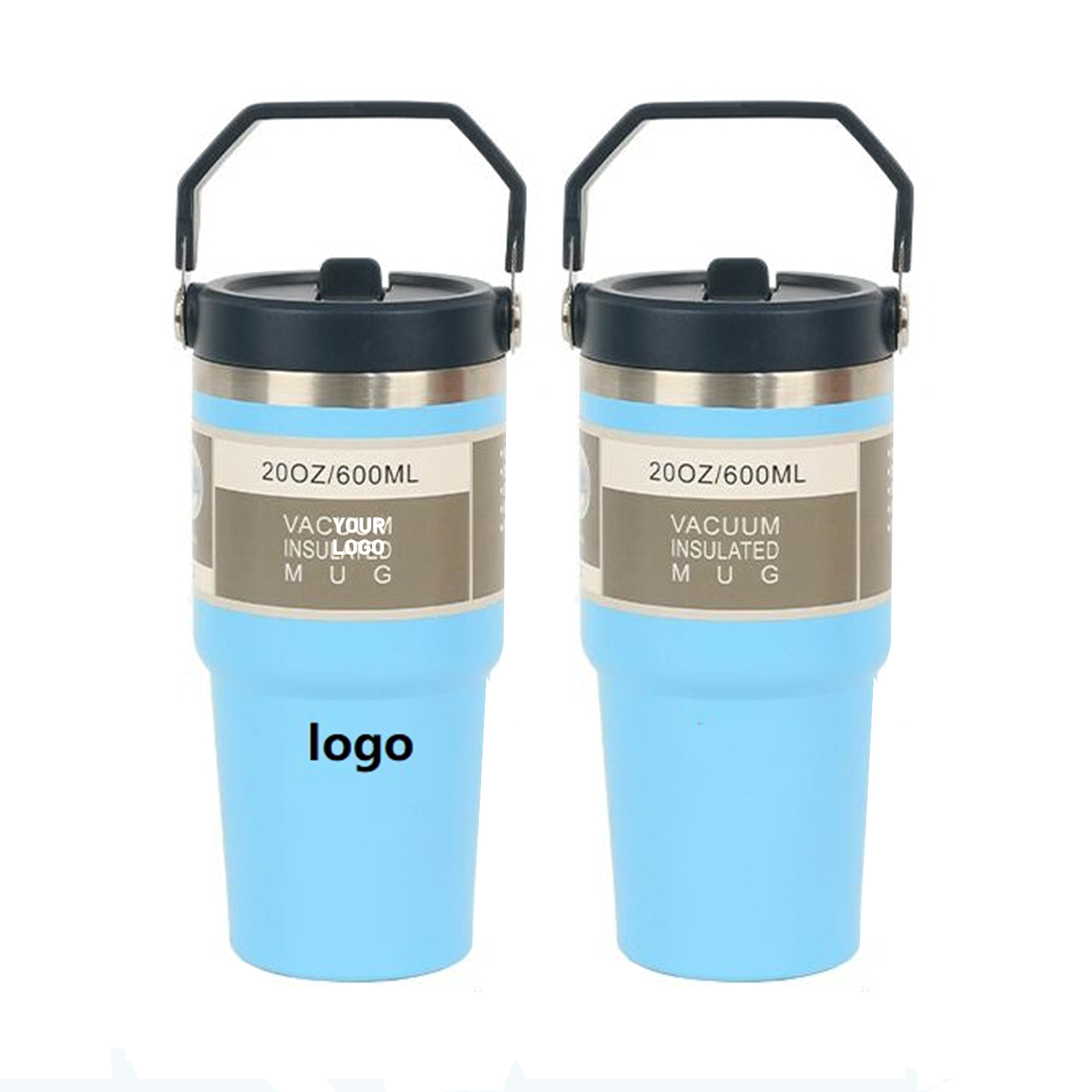 Double-Wall Insulated Thermal Tumbler with Handle, 20 oz. 2