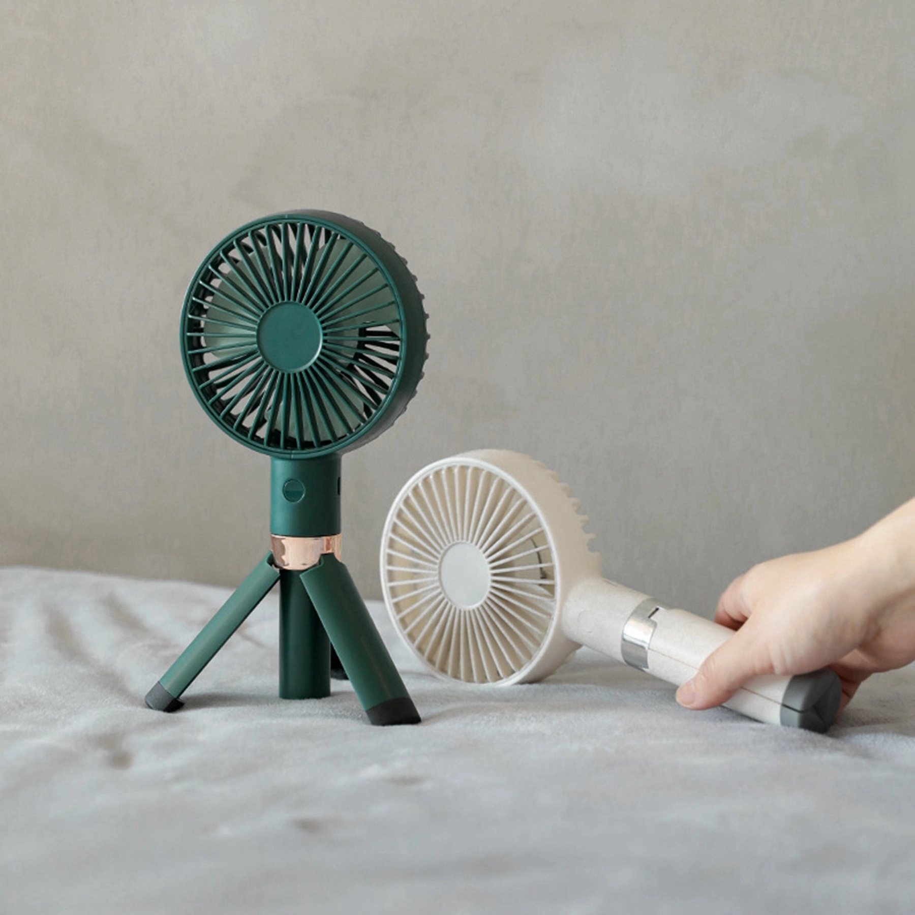 1200 mAh Folding Tripod Shape Handheld Fan 5
