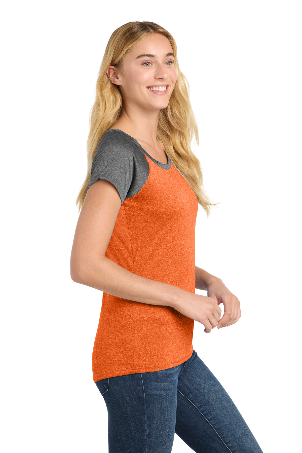 Sport-Tek Women's Heather-On-Heather Contender Scoop Neck Tee. LST362 39