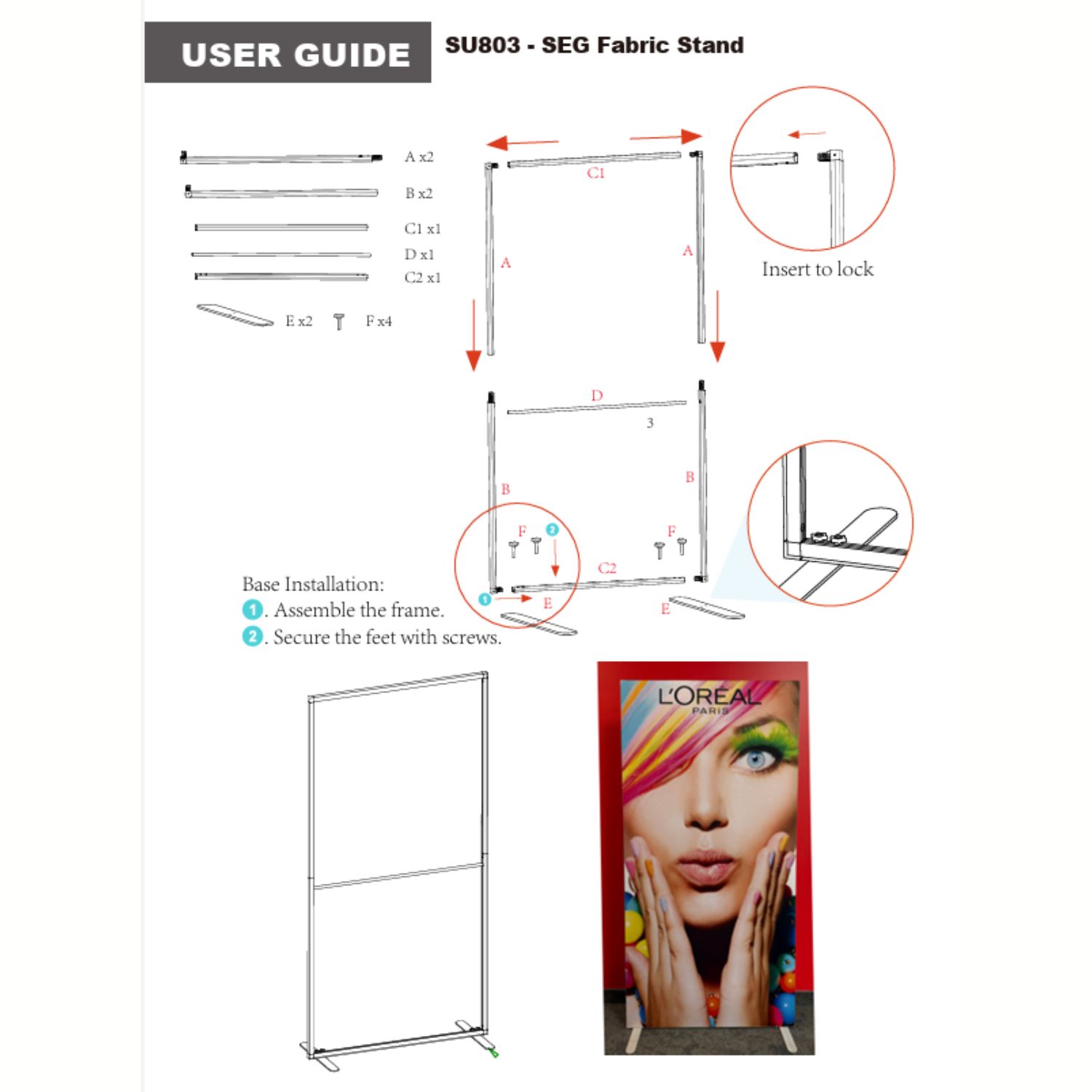 SEG Fabric Banner Stand, 40" x 80", NO SETUP CHARGE 3