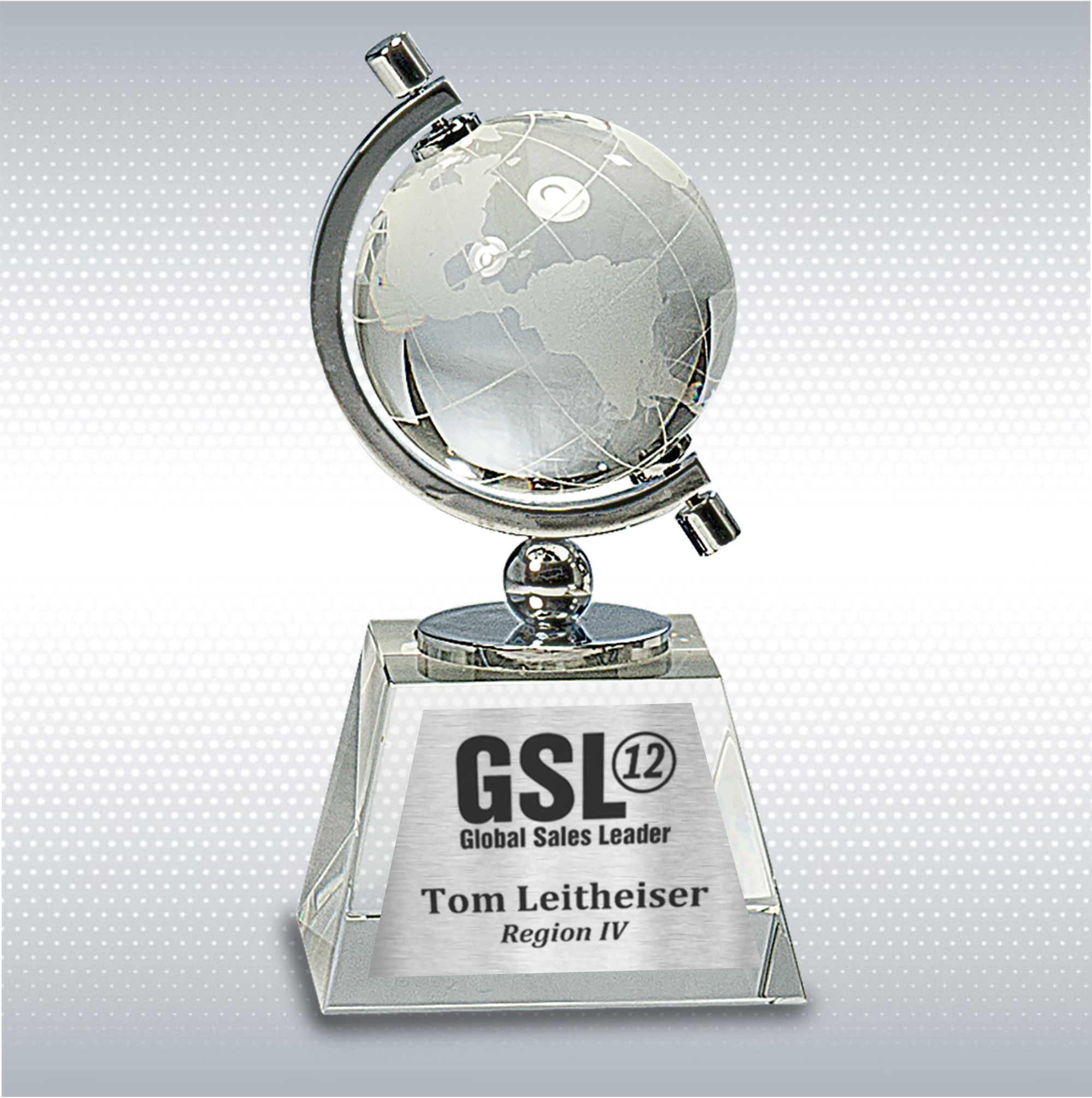 6'' Crystal Spinning Globe on Clear Base 2