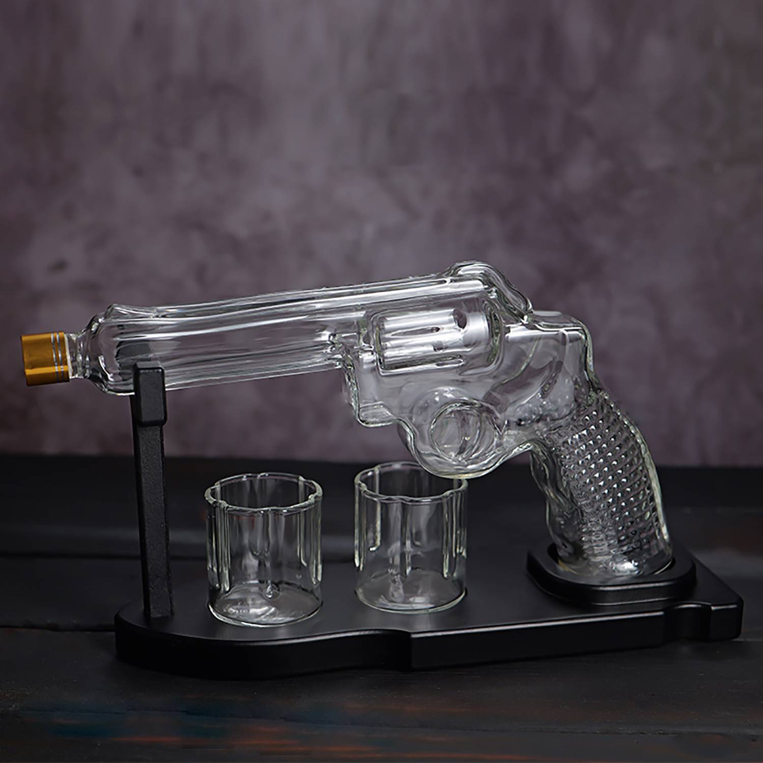 11oz Gun Whiskey Decanter Set w/ Shot Glass 4