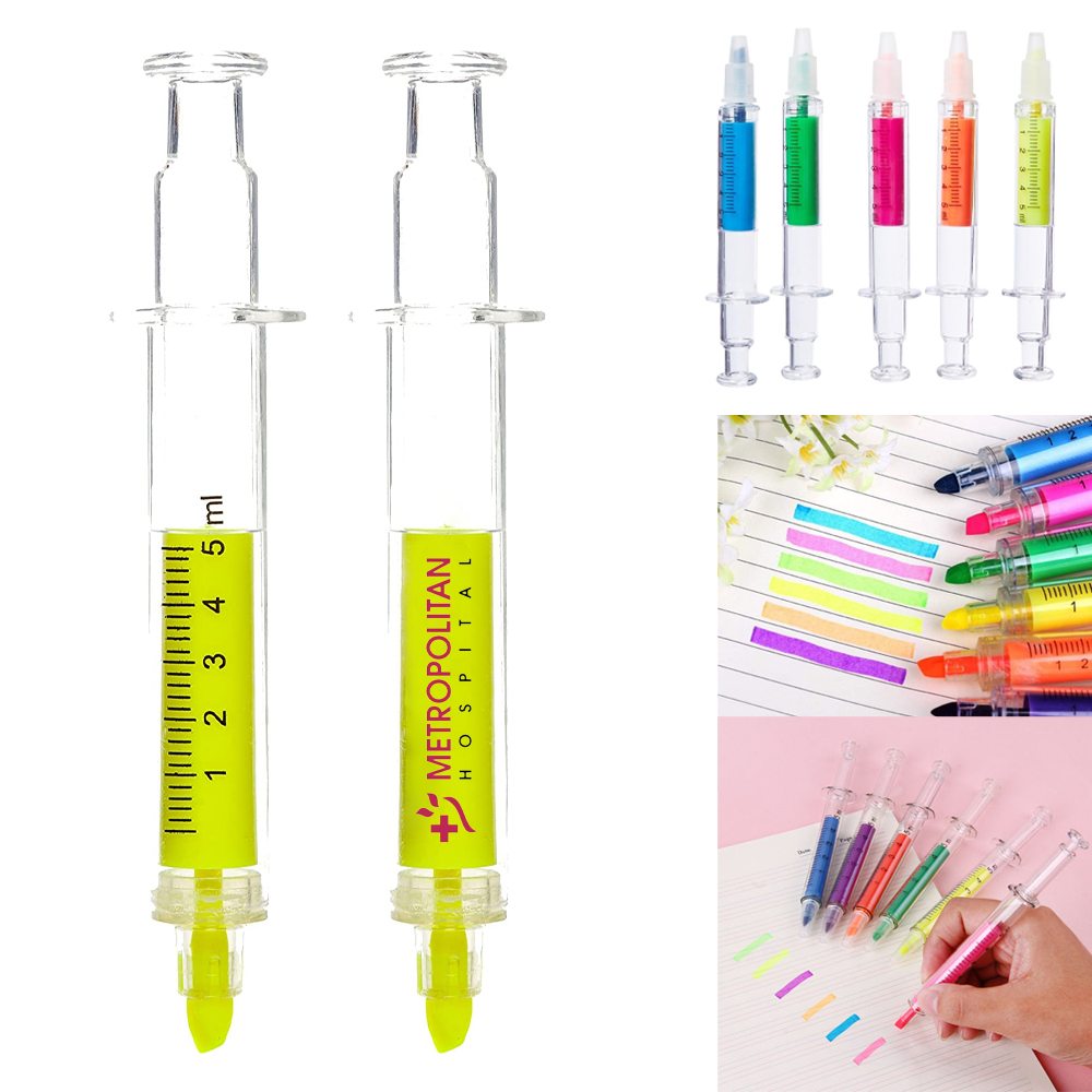 Doc's Syringe Multi Color Neon Highlighter 10