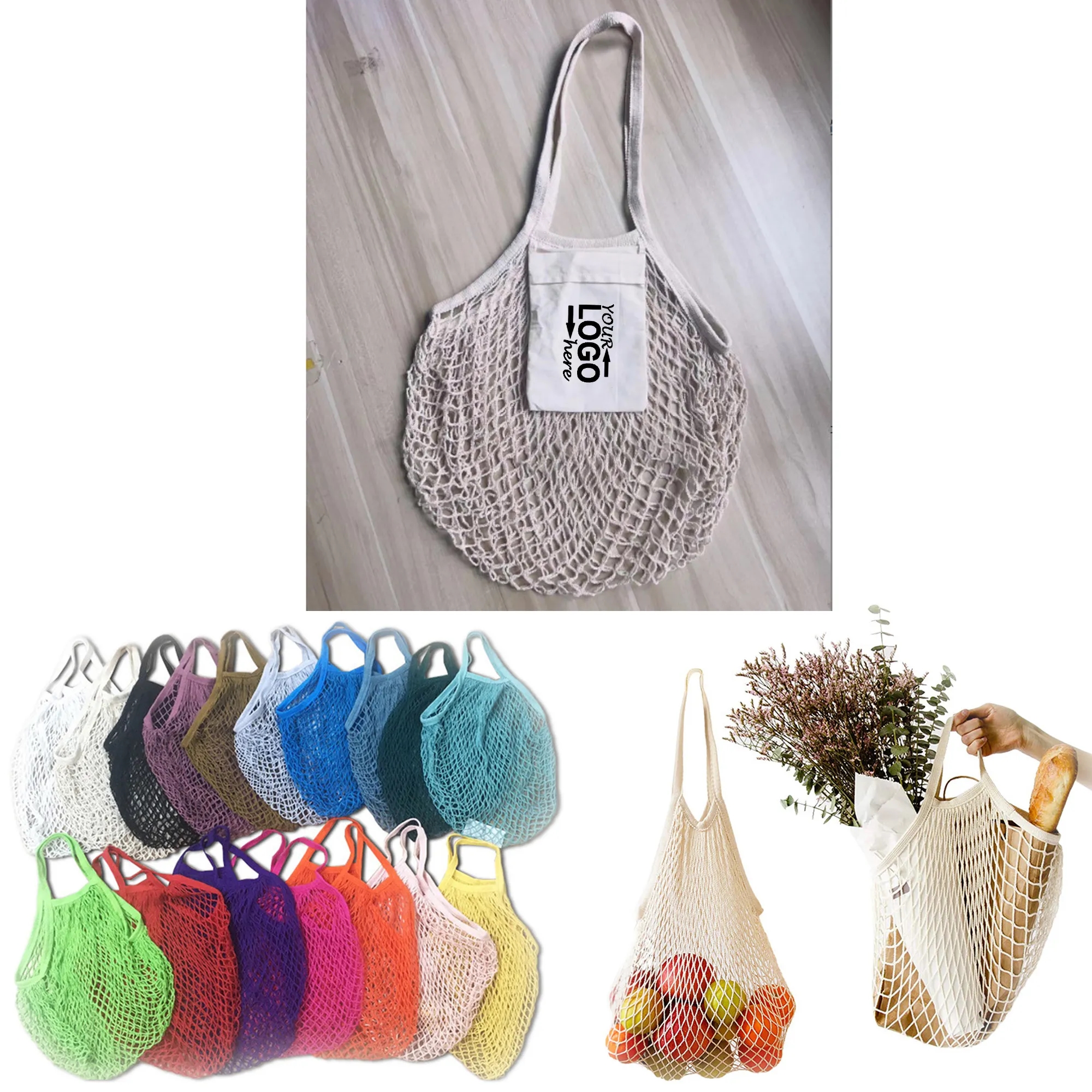 Portable Reusable Grocery Bag, custom tote bag with logo imprint 2