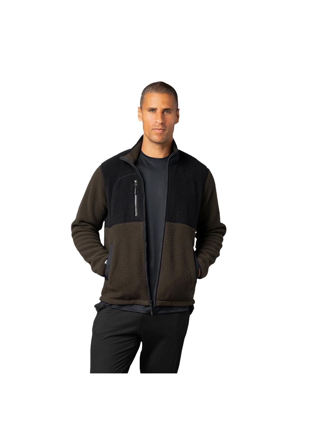 Storm Creek Men's Warm Up Colorblock Sherpa Fleece Jacket
