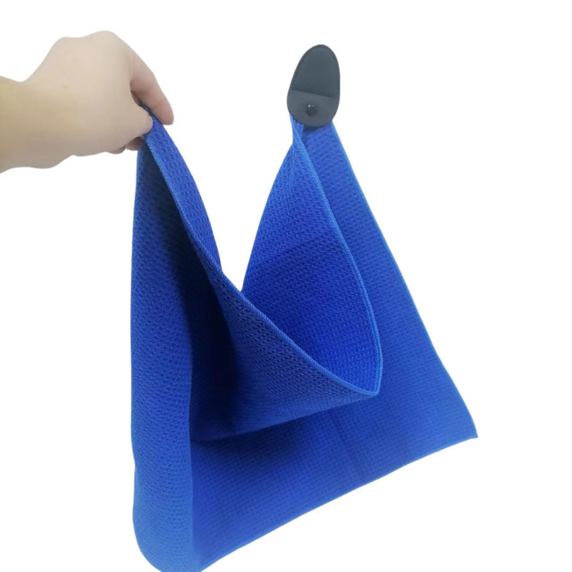 Screen Printed 400GSM Magnetic Leather Clip Microfiber Waffle Golf Towel 3