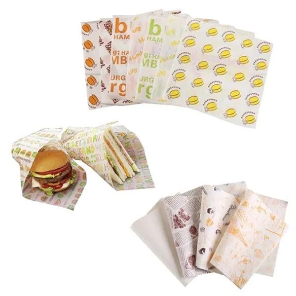Custom Greaseproof Food Wrapping or Hamburger Paper 1