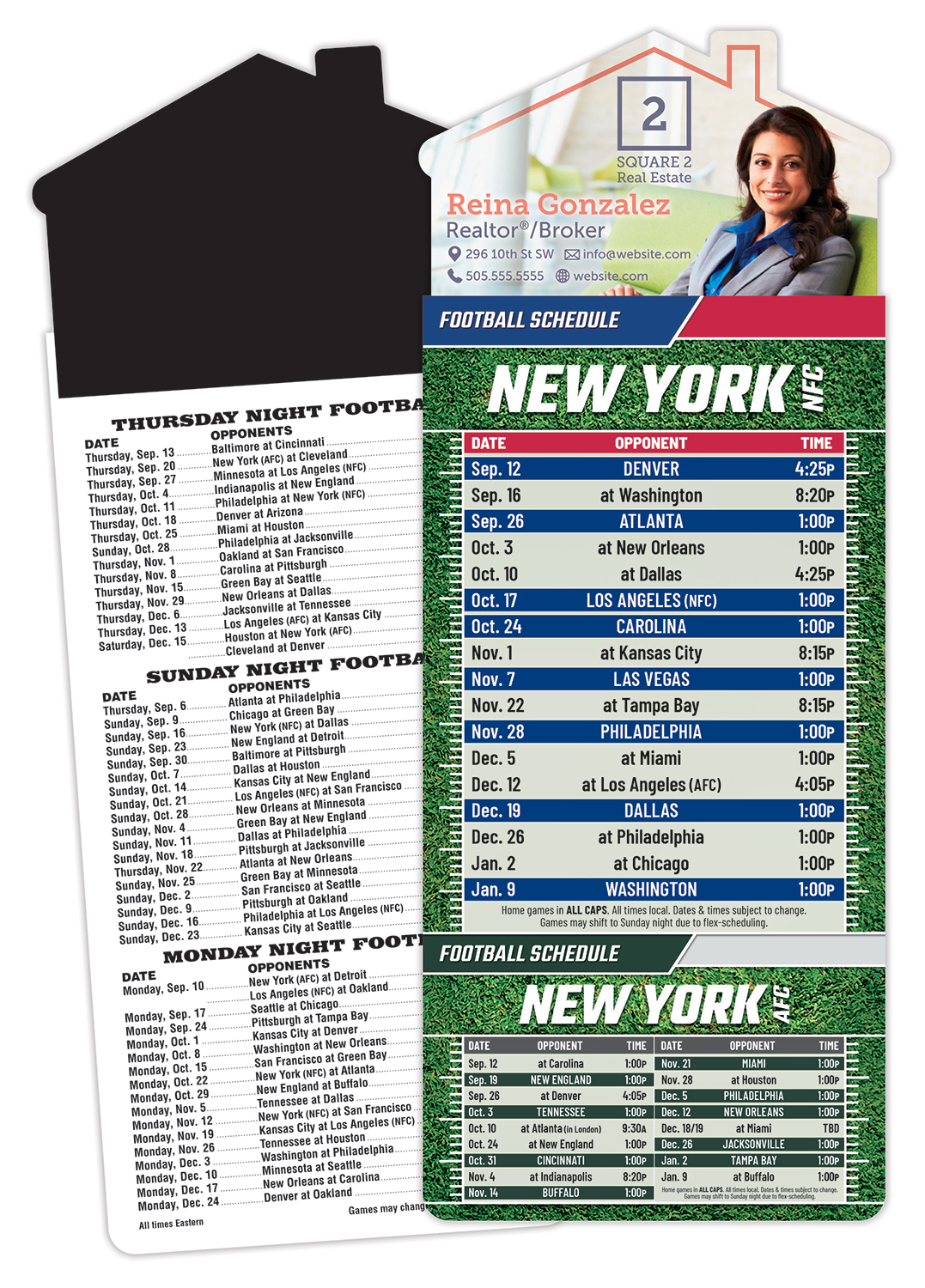 Magna-Card House Shape Magnet Football Schedules (3.5x9) 1