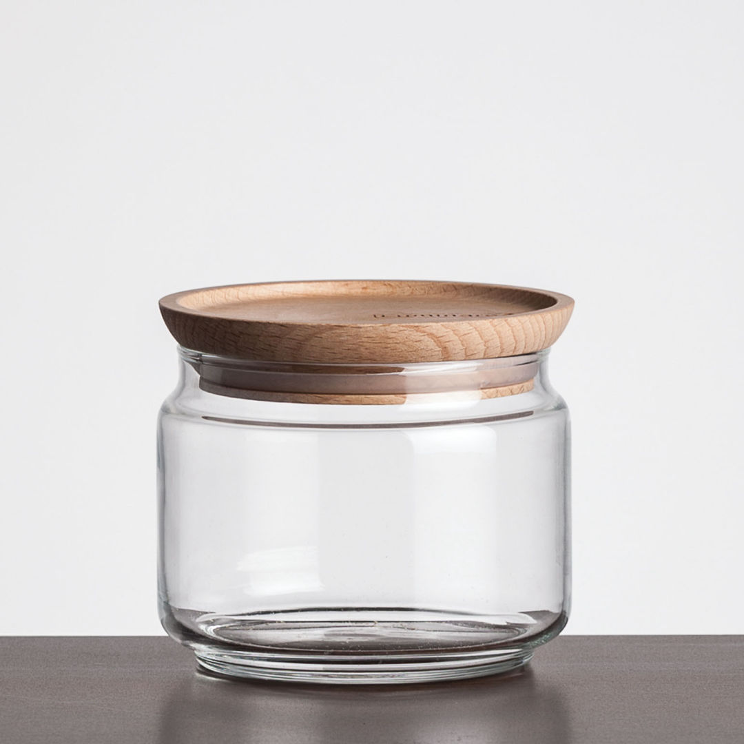 Finch Jar with Wooden Lid - Deep Etch 2